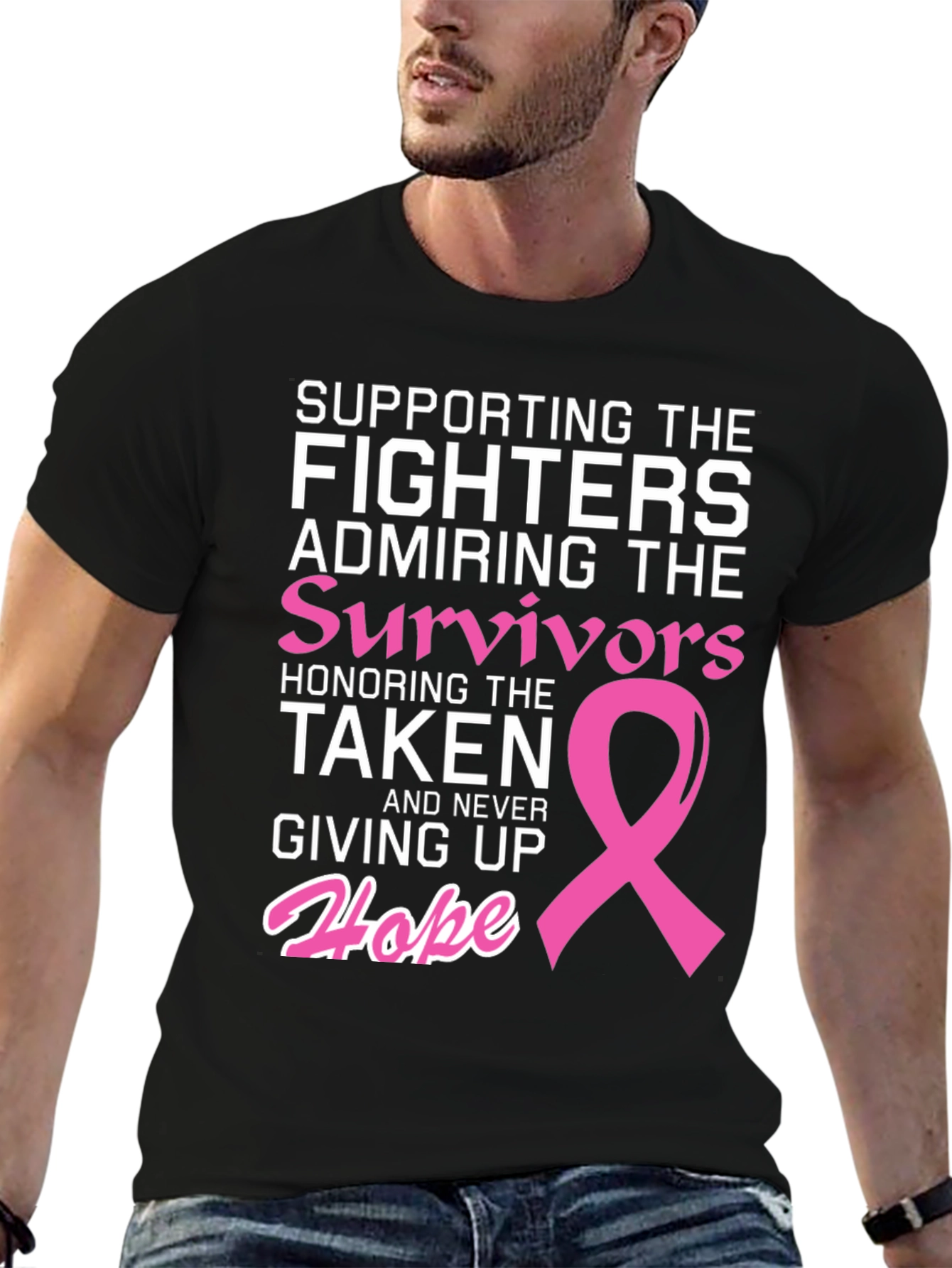 Breast Cancer Awareness T-Shirt: Fighters Survivors Hope