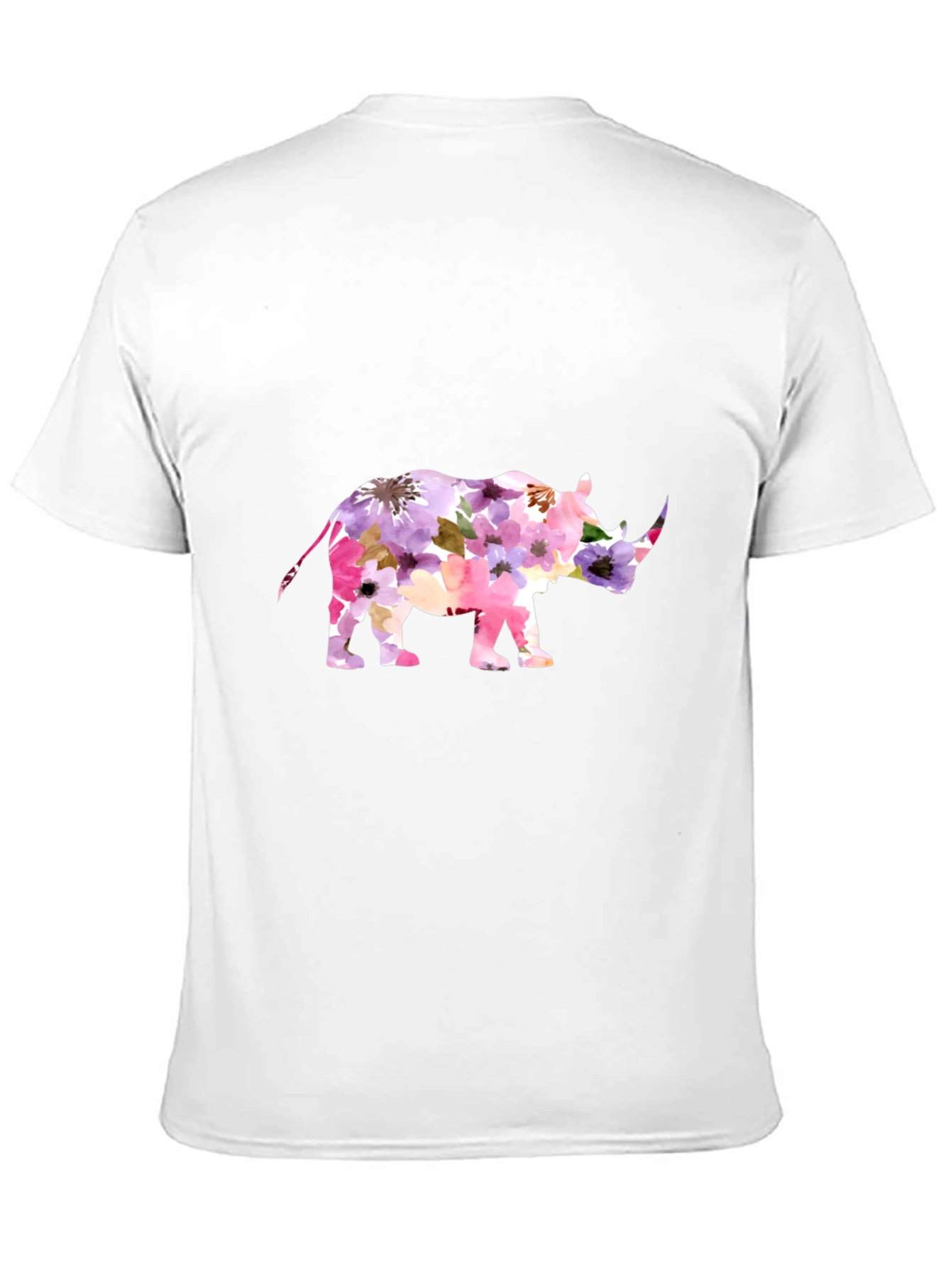 Floral Rhino Graphic Tee - Mens Black T-Shirt