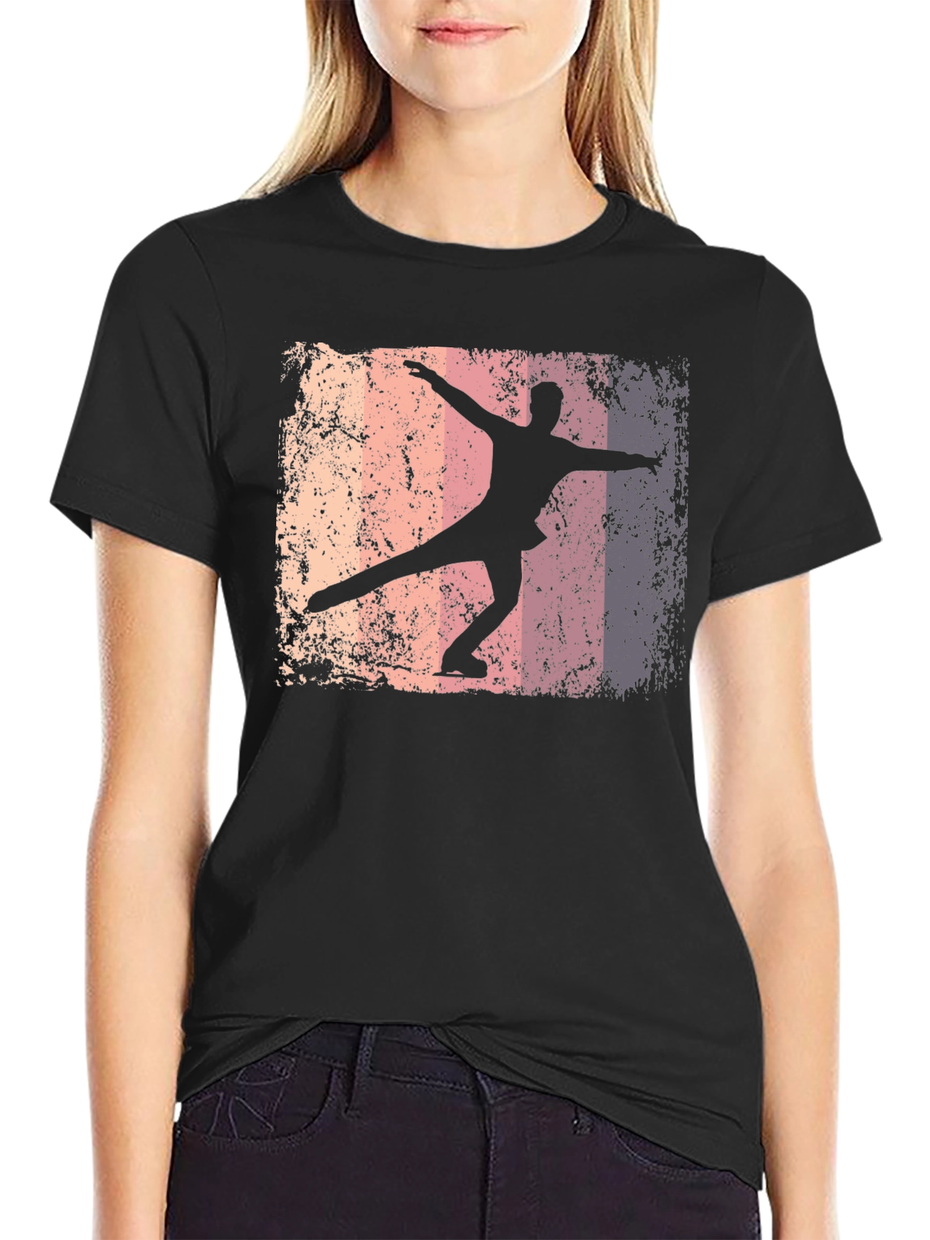 Figure Skating Graphic Tee - Retro Style T-Shirt