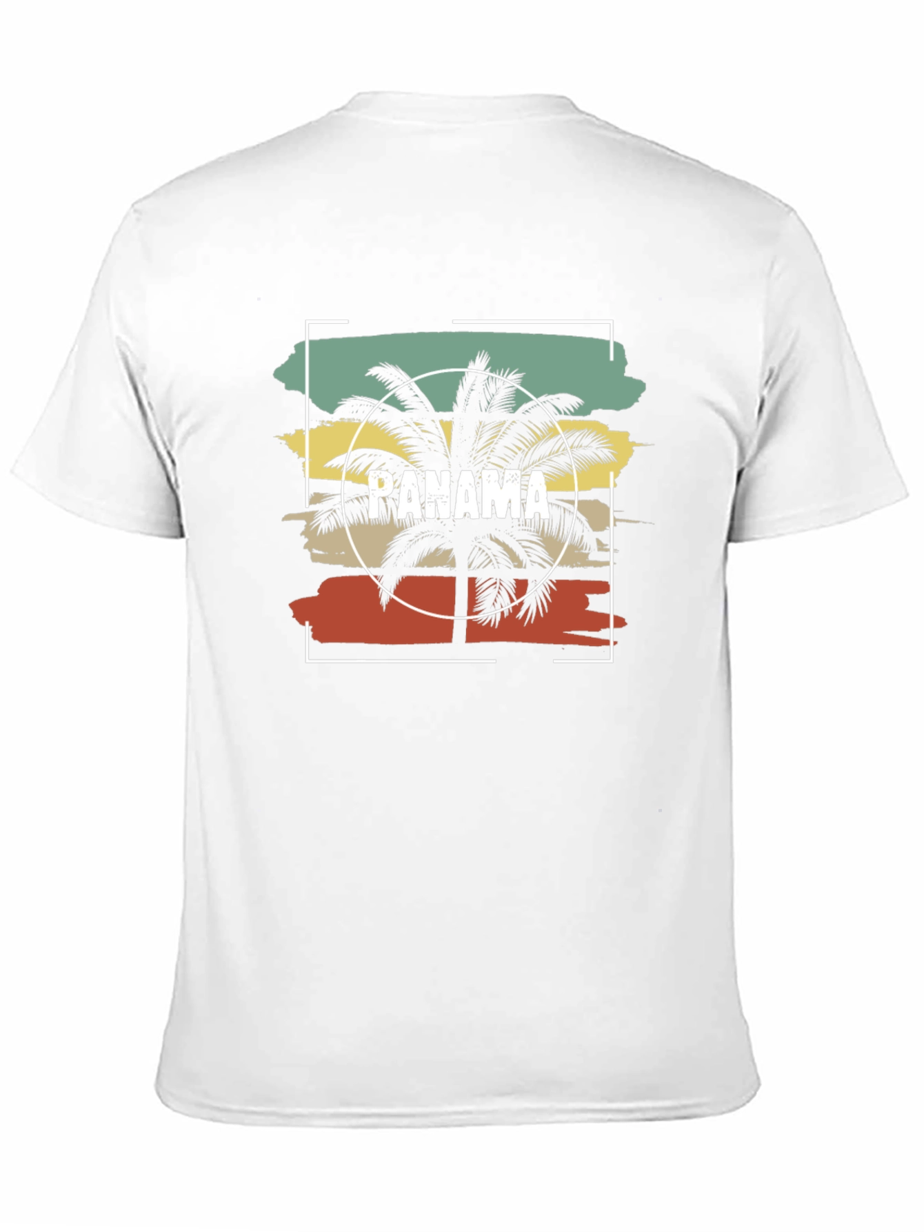 Panama Retro Palm Tree Graphic Tee - Black