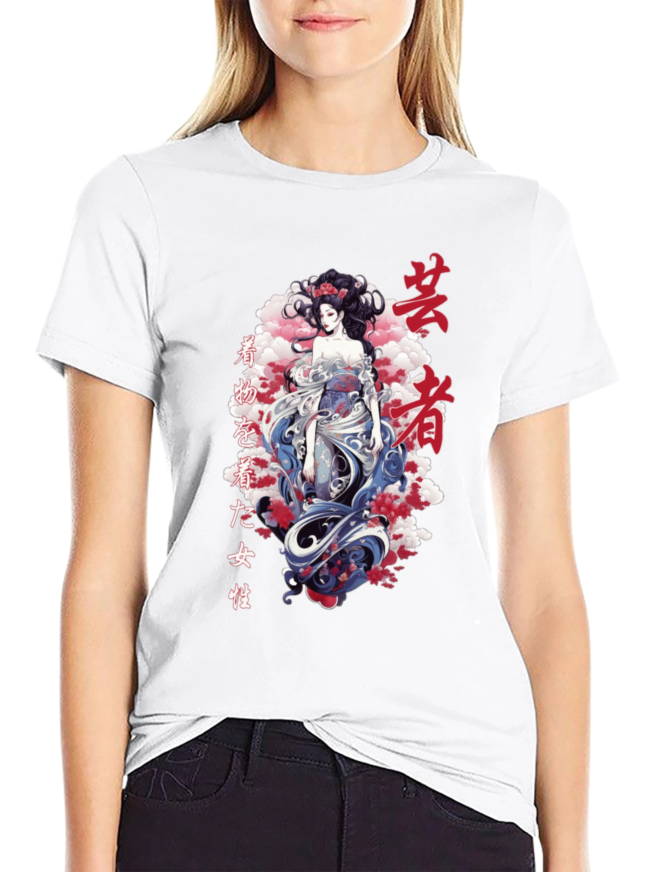 Geisha Graphic Tee - Japanese Art Style