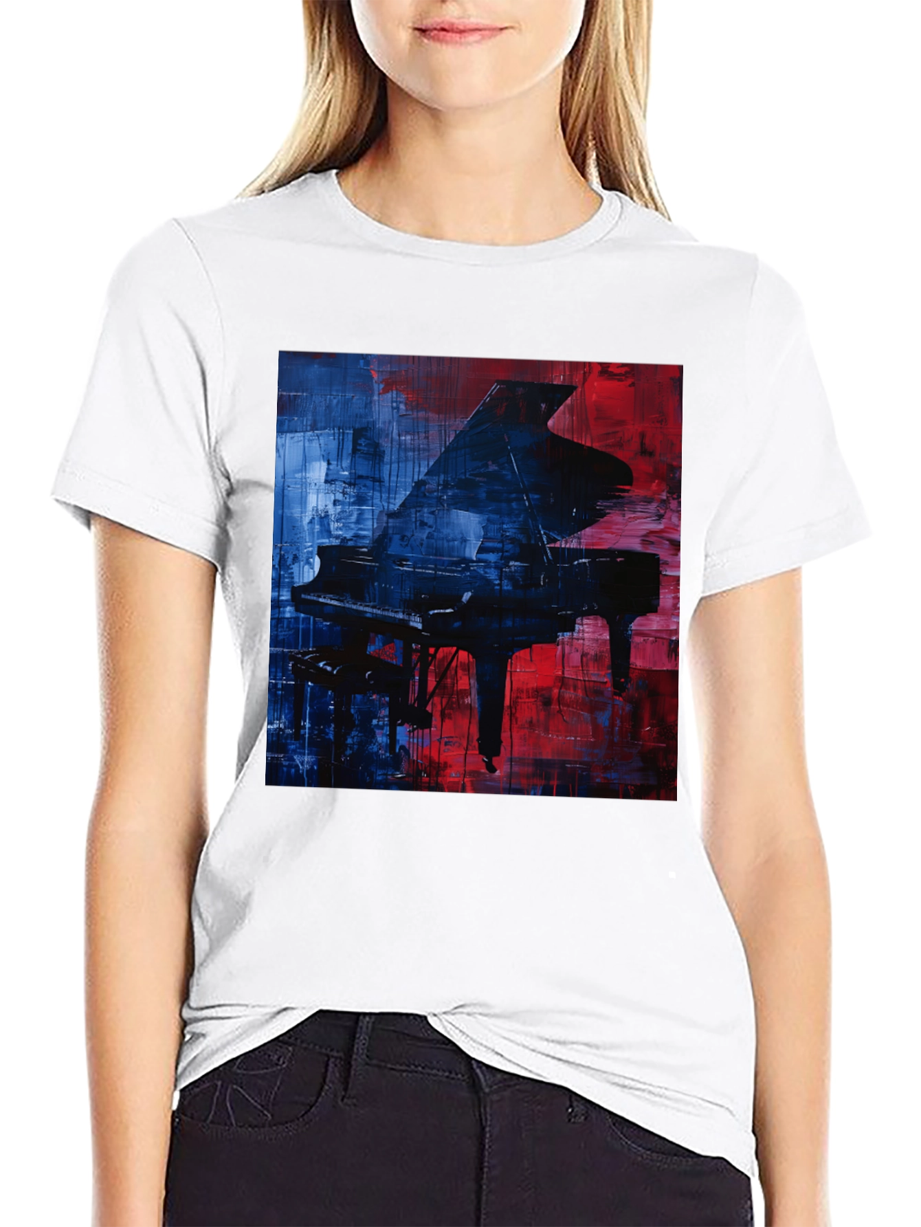 Piano Art Graphic T-Shirt - Stylish Music Lover Tee