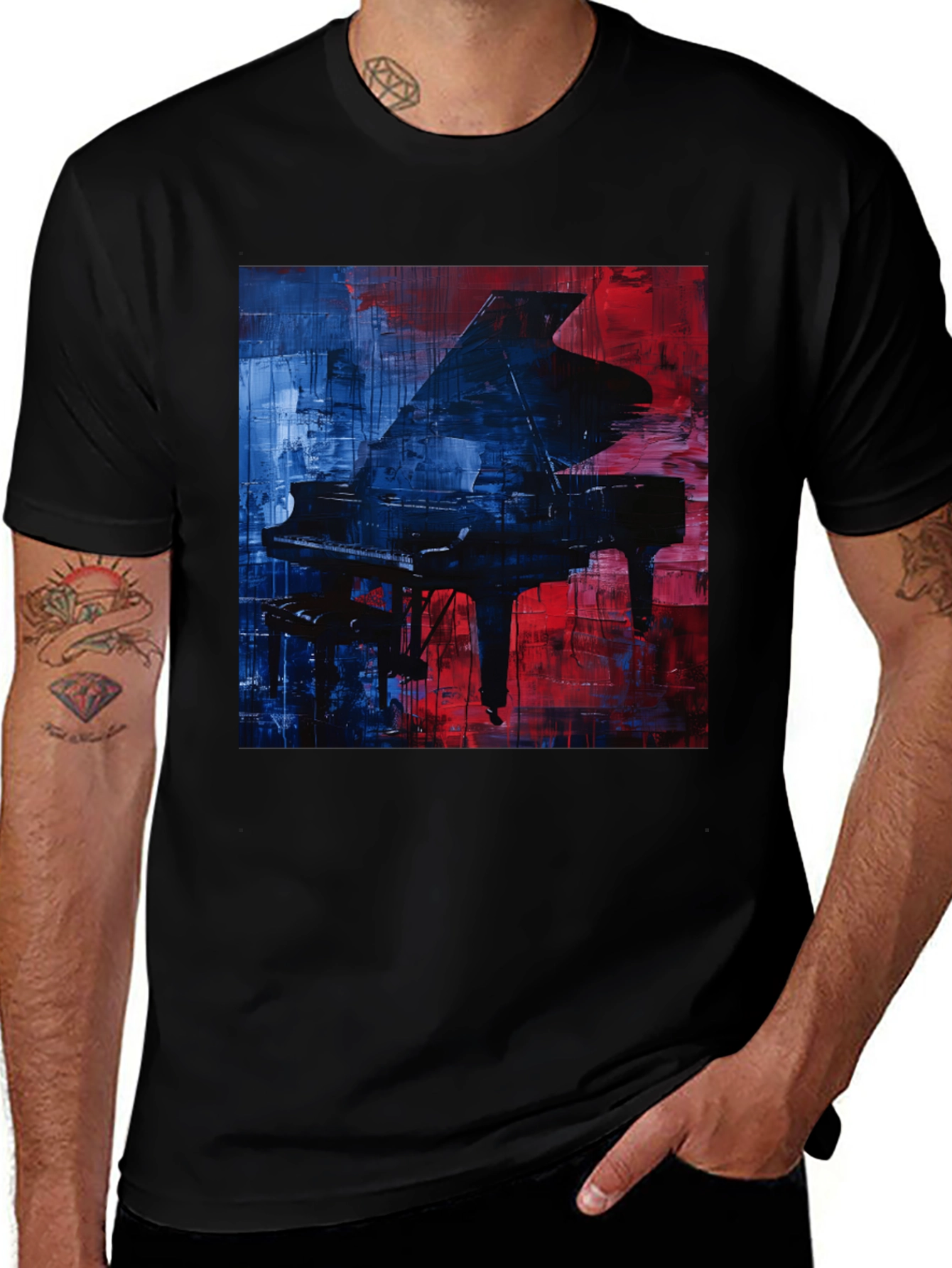 Piano Art Graphic T-Shirt - Stylish Music Lover Tee