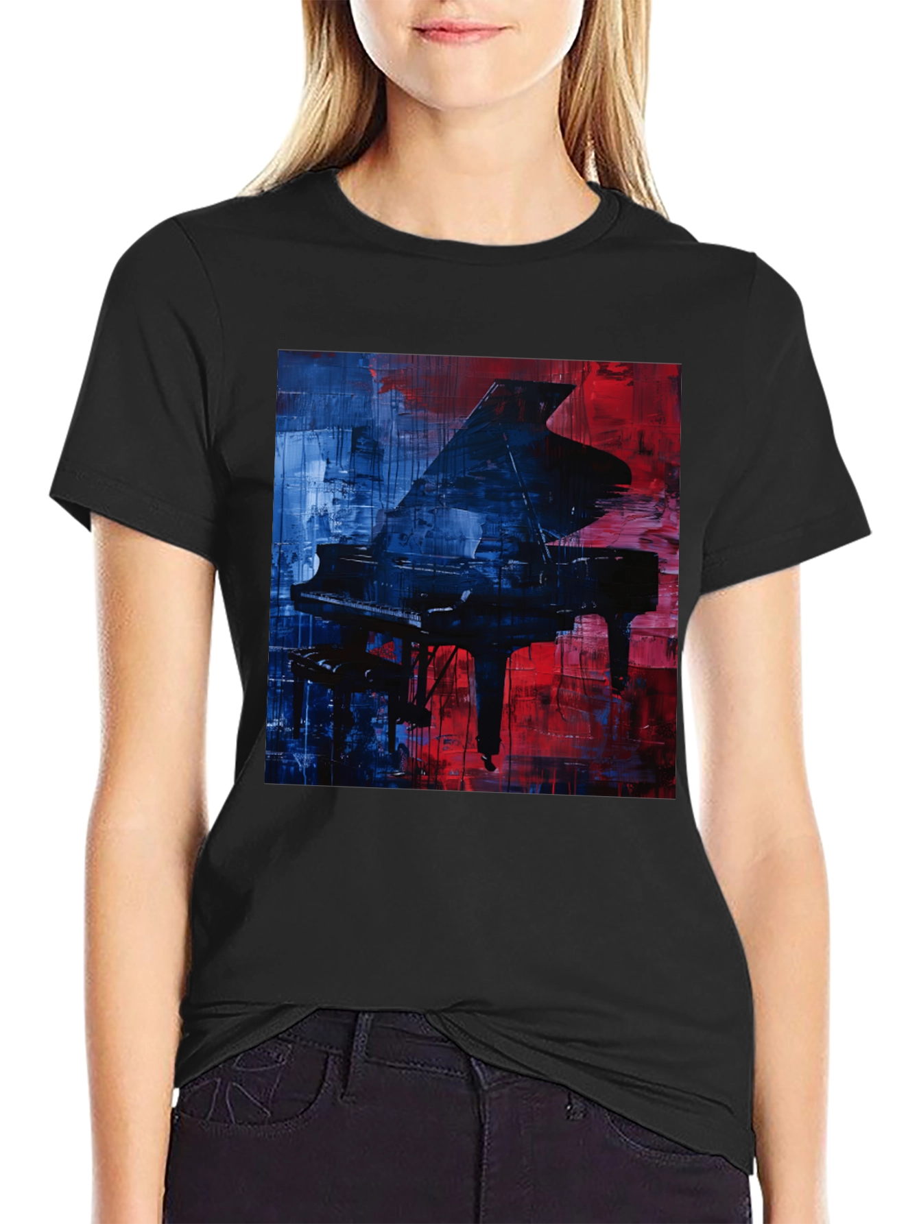 Piano Art Graphic T-Shirt - Stylish Music Lover Tee