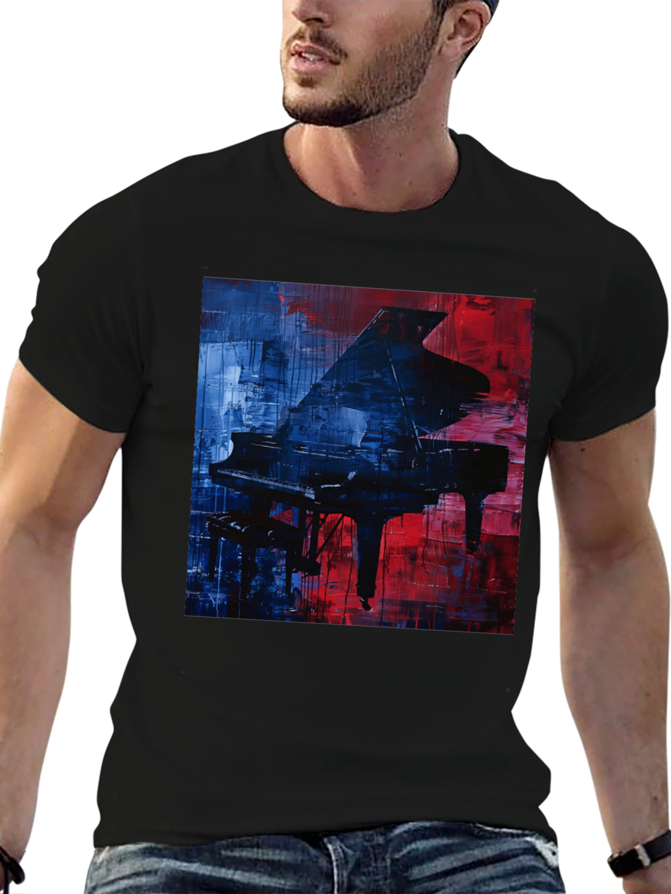 Piano Art Graphic T-Shirt - Stylish Music Lover Tee