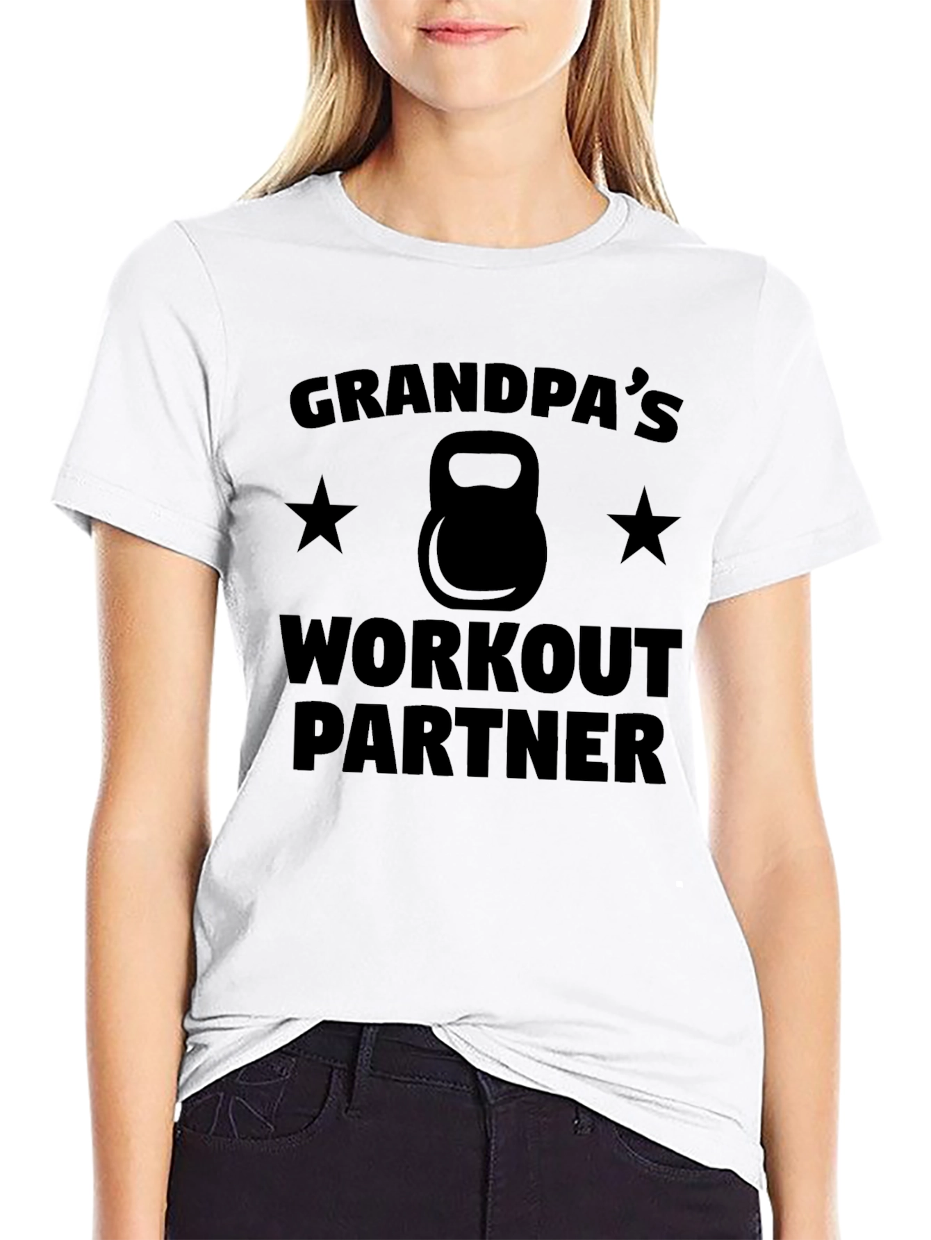 Grandpas Workout Partner T-Shirt - Kettlebell Design