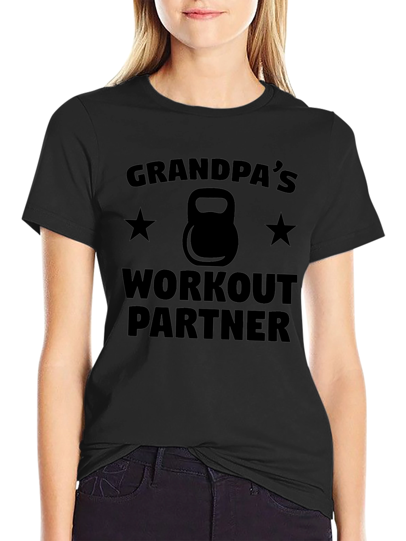 Grandpas Workout Partner T-Shirt - Kettlebell Design
