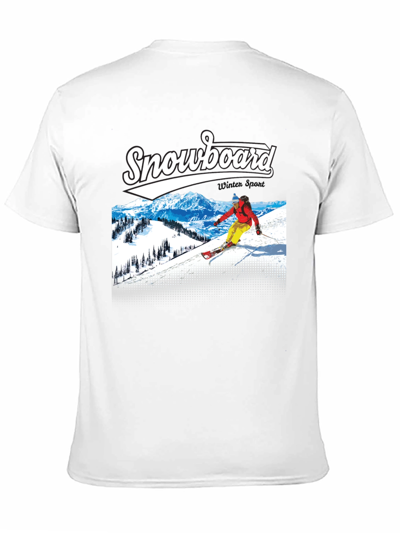 Snowboard Winter Sport Black Graphic Tee