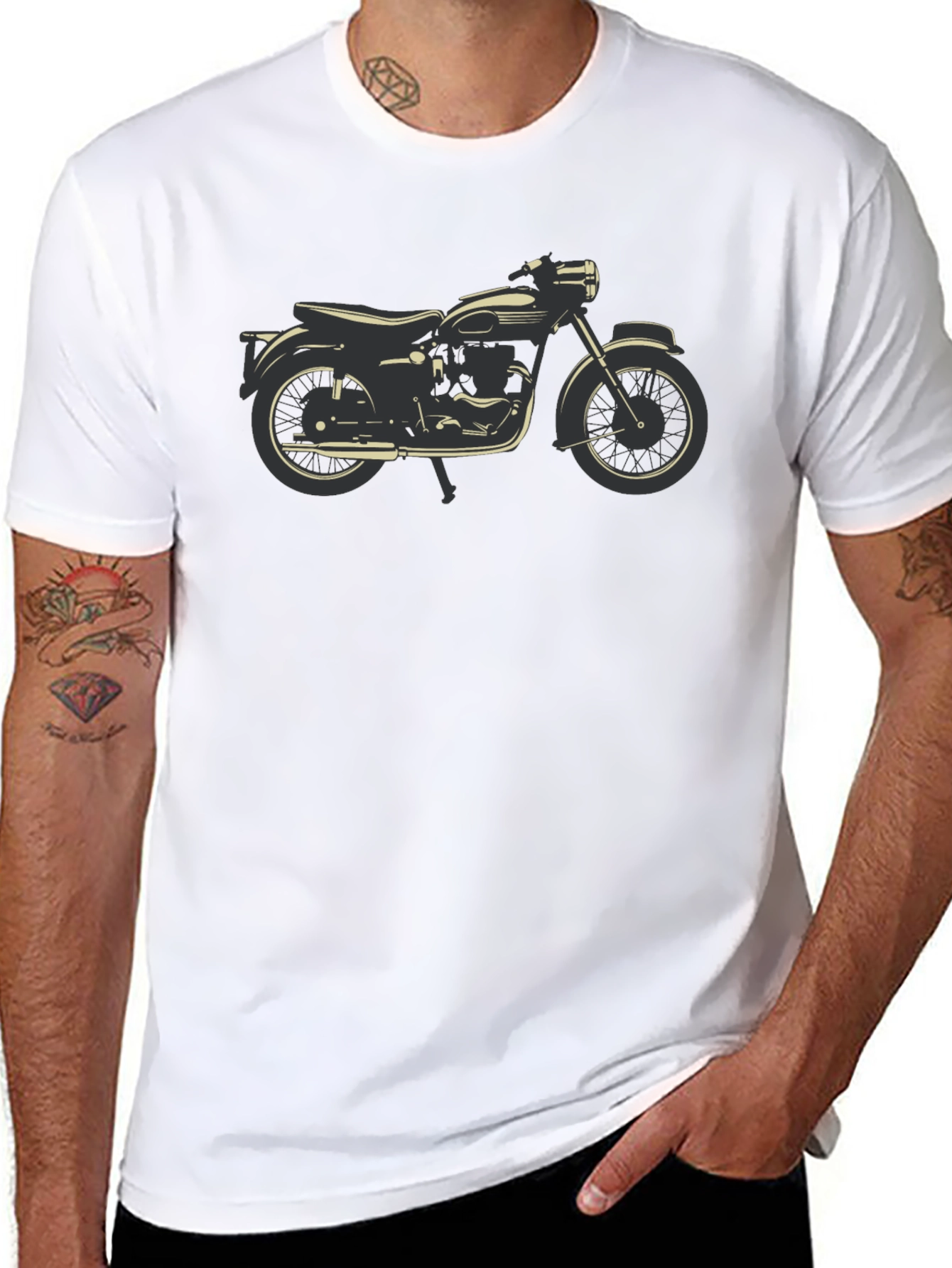Classic Motorcycle Graphic Tee - Black