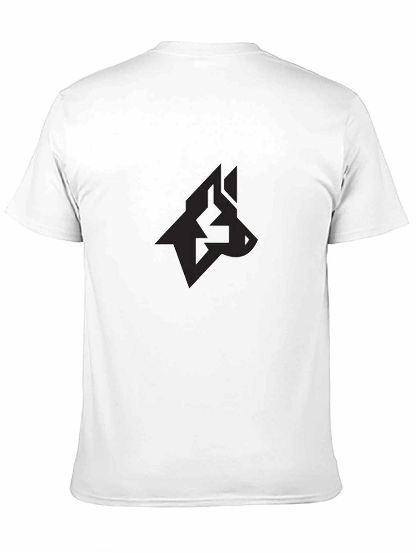 Mens Black Graphic Tee - Modern Wolf Design