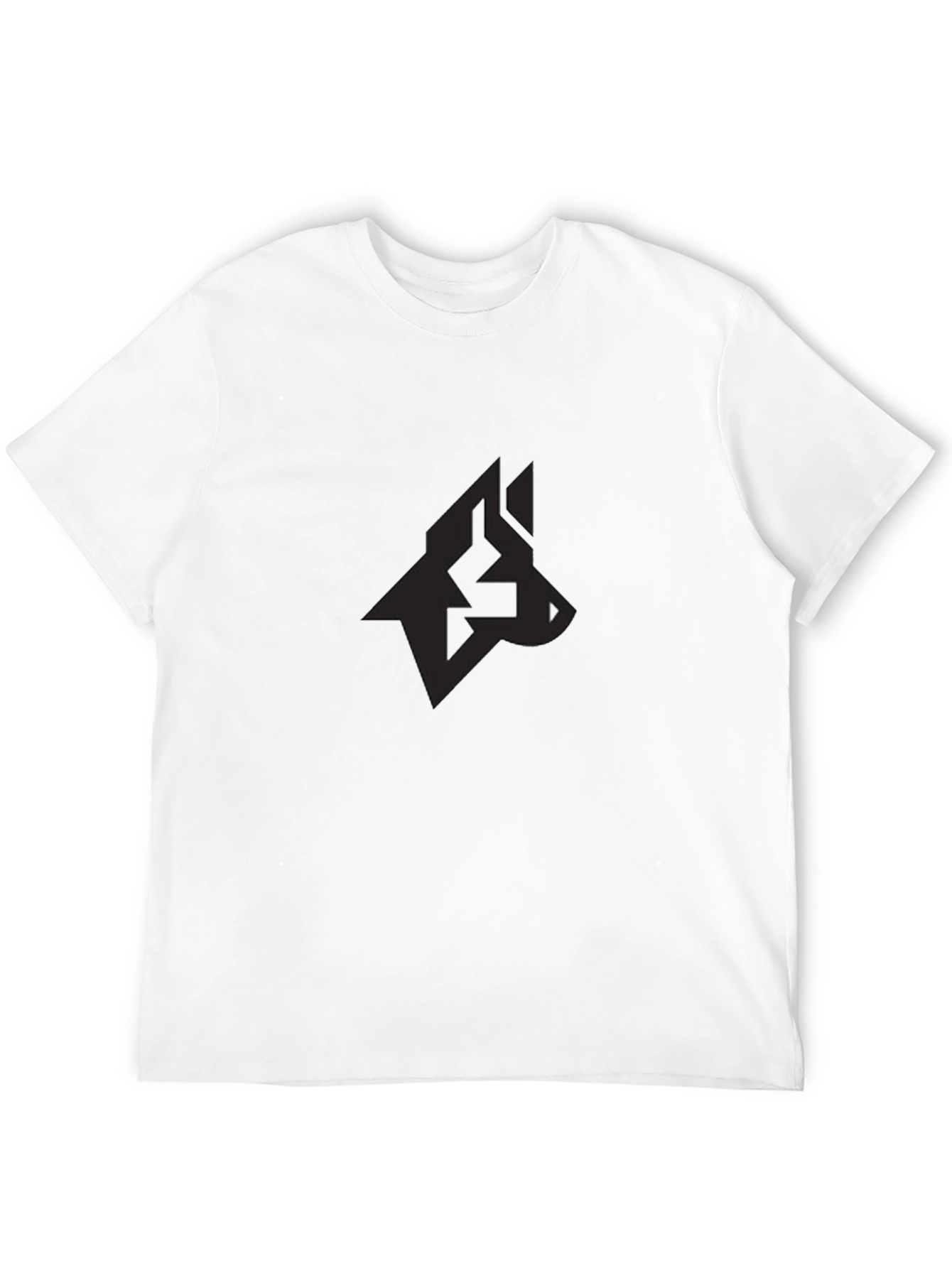 Mens Black Graphic Tee - Modern Wolf Design