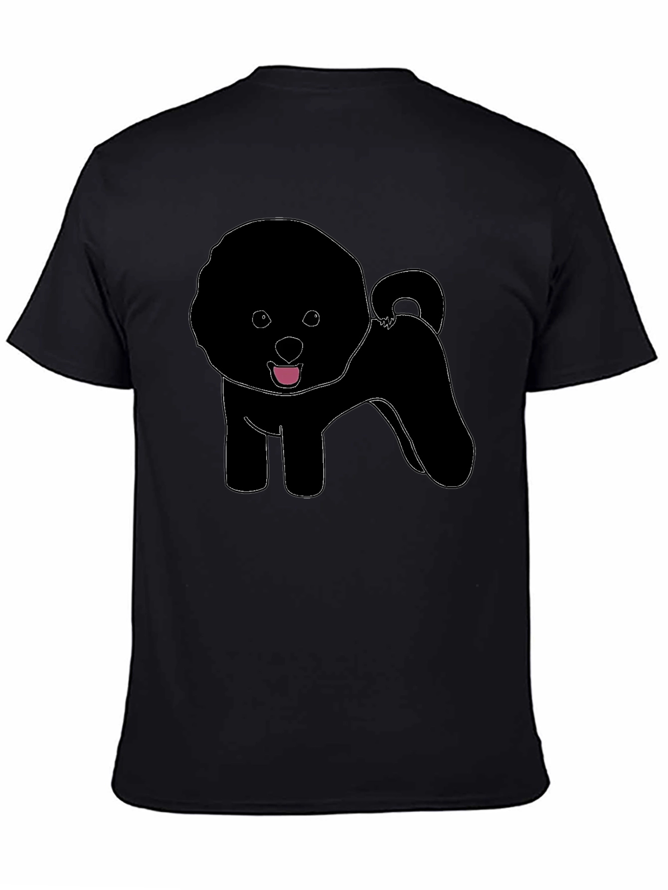 Fluffy Dog Silhouette T-Shirt – Cute Dog Lover Graphic Tee Gift