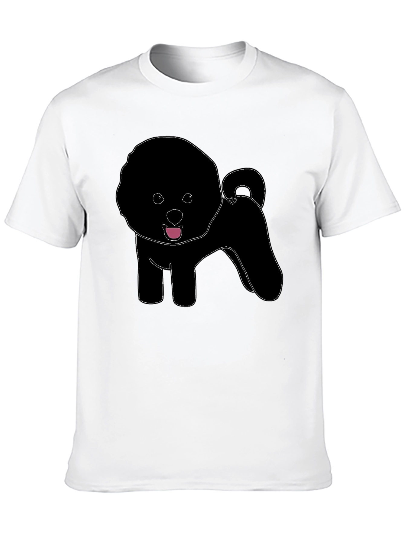 Fluffy Dog Silhouette T-Shirt – Cute Dog Lover Graphic Tee Gift