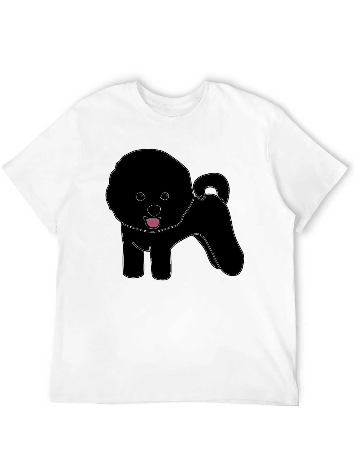 Fluffy Dog Silhouette T-Shirt – Cute Dog Lover Graphic Tee Gift