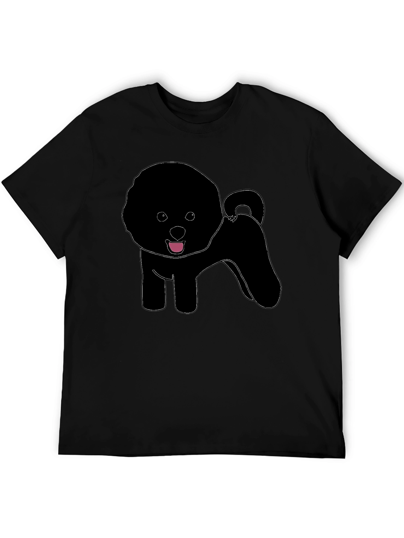 Fluffy Dog Silhouette T-Shirt – Cute Dog Lover Graphic Tee Gift