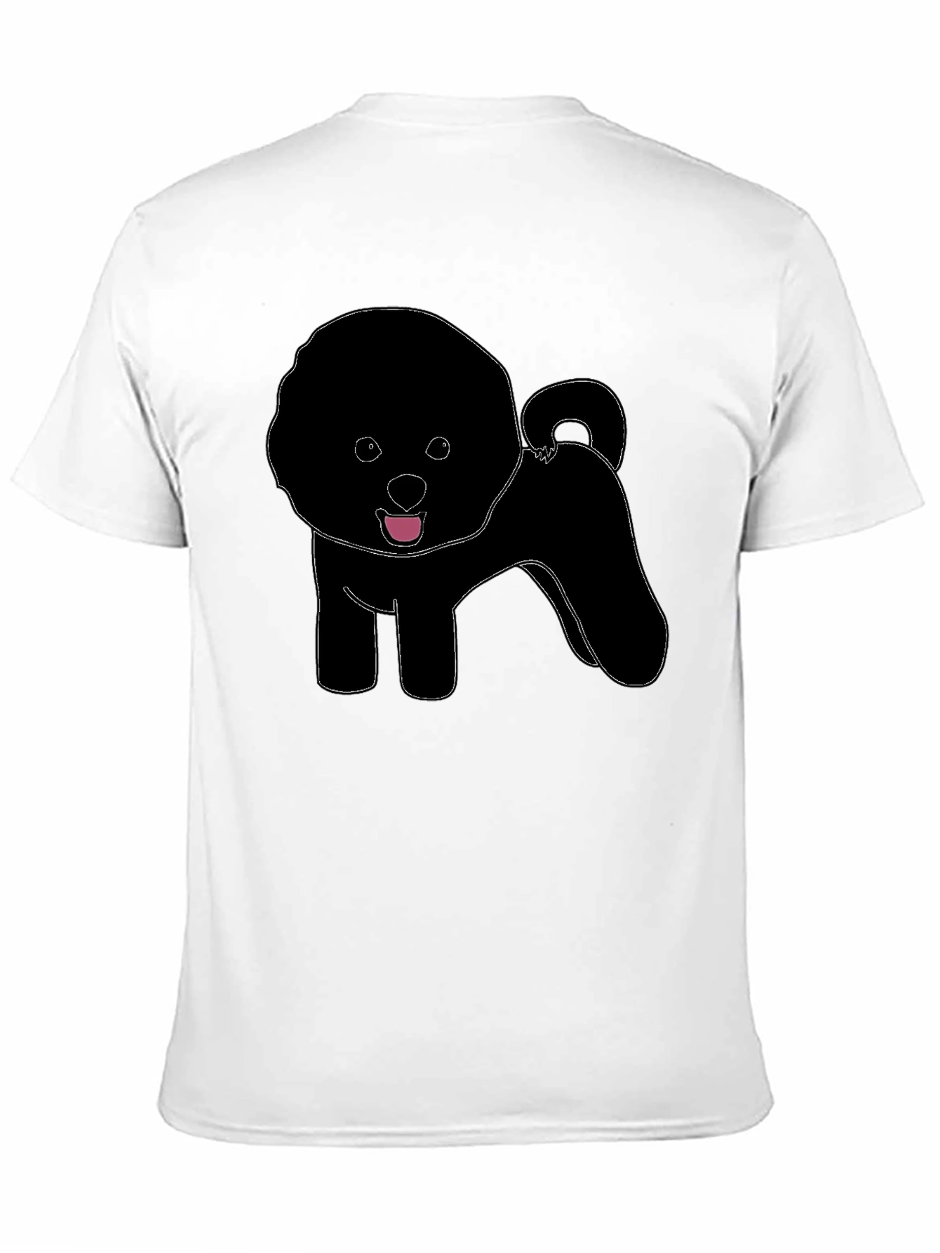 Fluffy Dog Silhouette T-Shirt – Cute Dog Lover Graphic Tee Gift