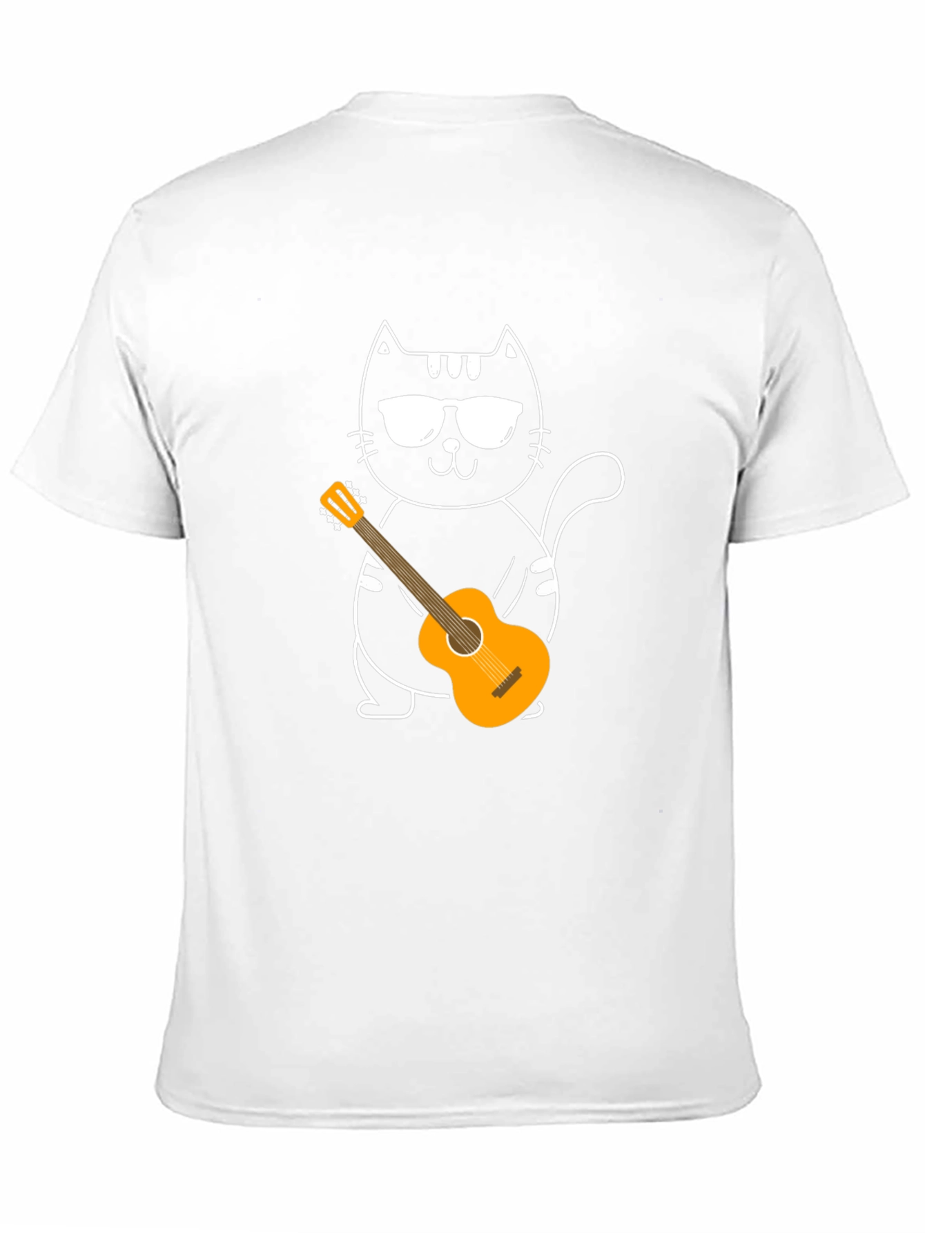 Cool Cat Guitarist T-Shirt - Black Cotton Tee