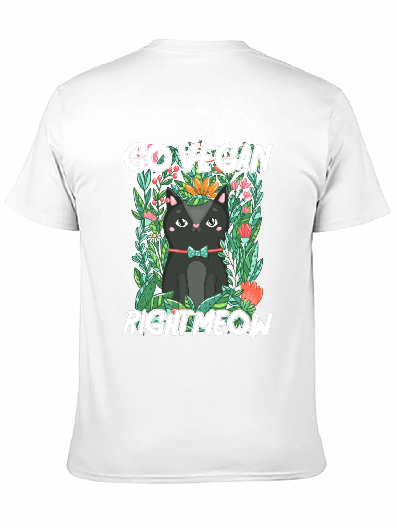 Go Vegan Right Meow Cat T-Shirt
