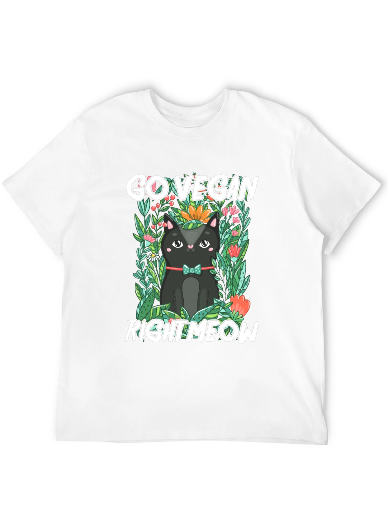 Go Vegan Right Meow Cat T-Shirt