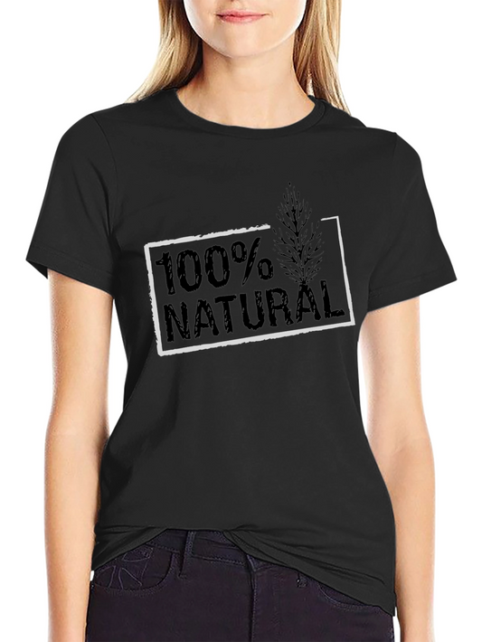 100% Natural Graphic Print Black T-Shirt