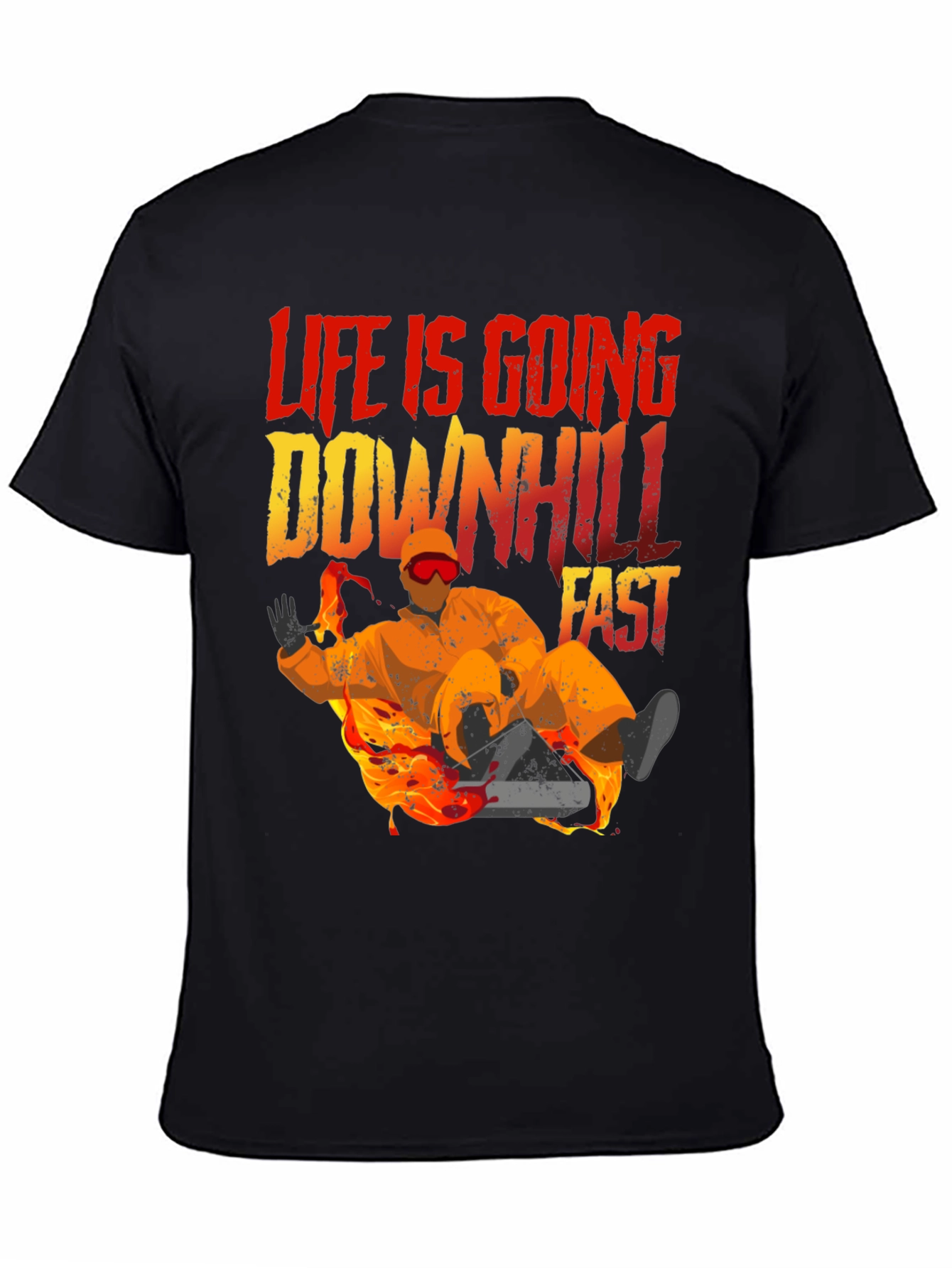 Life Is Going Downhill Fast Graphic Tee - Black