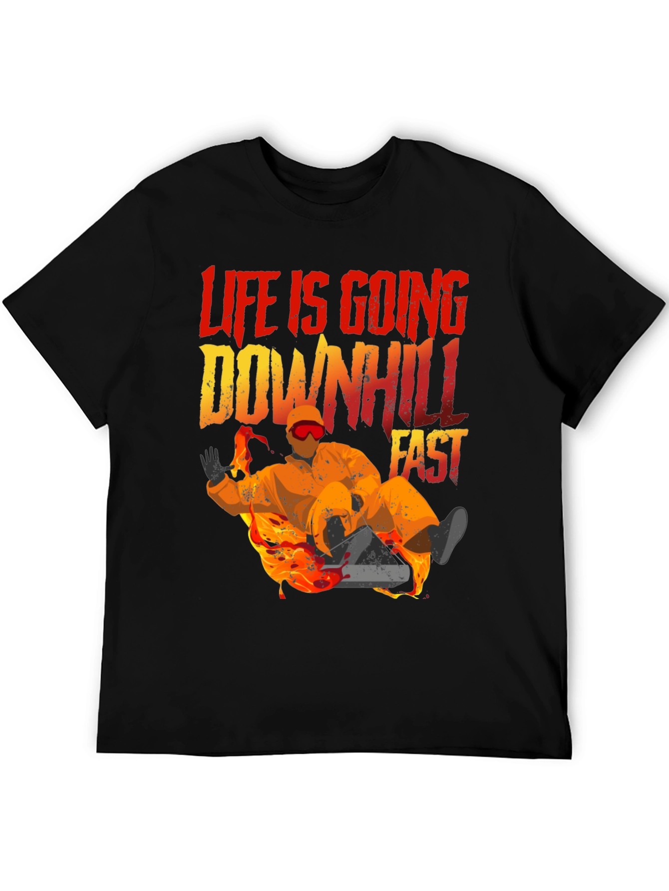 Life Is Going Downhill Fast Graphic Tee - Black