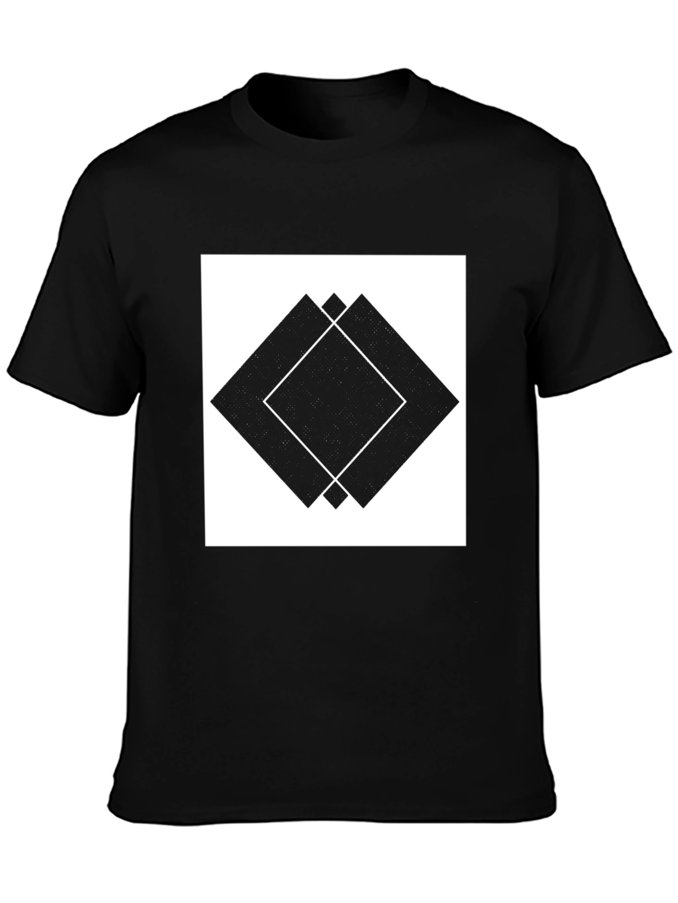 Geometric Diamond Black T-Shirt