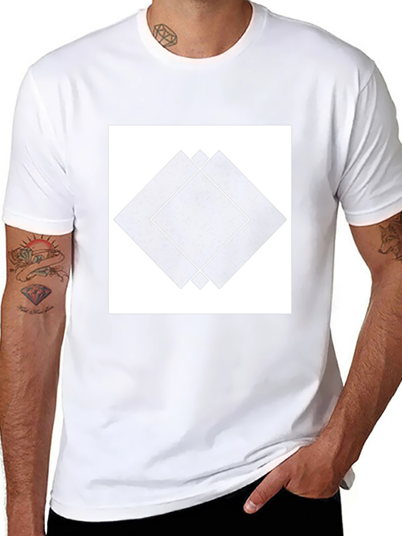 Geometric Diamond Black T-Shirt
