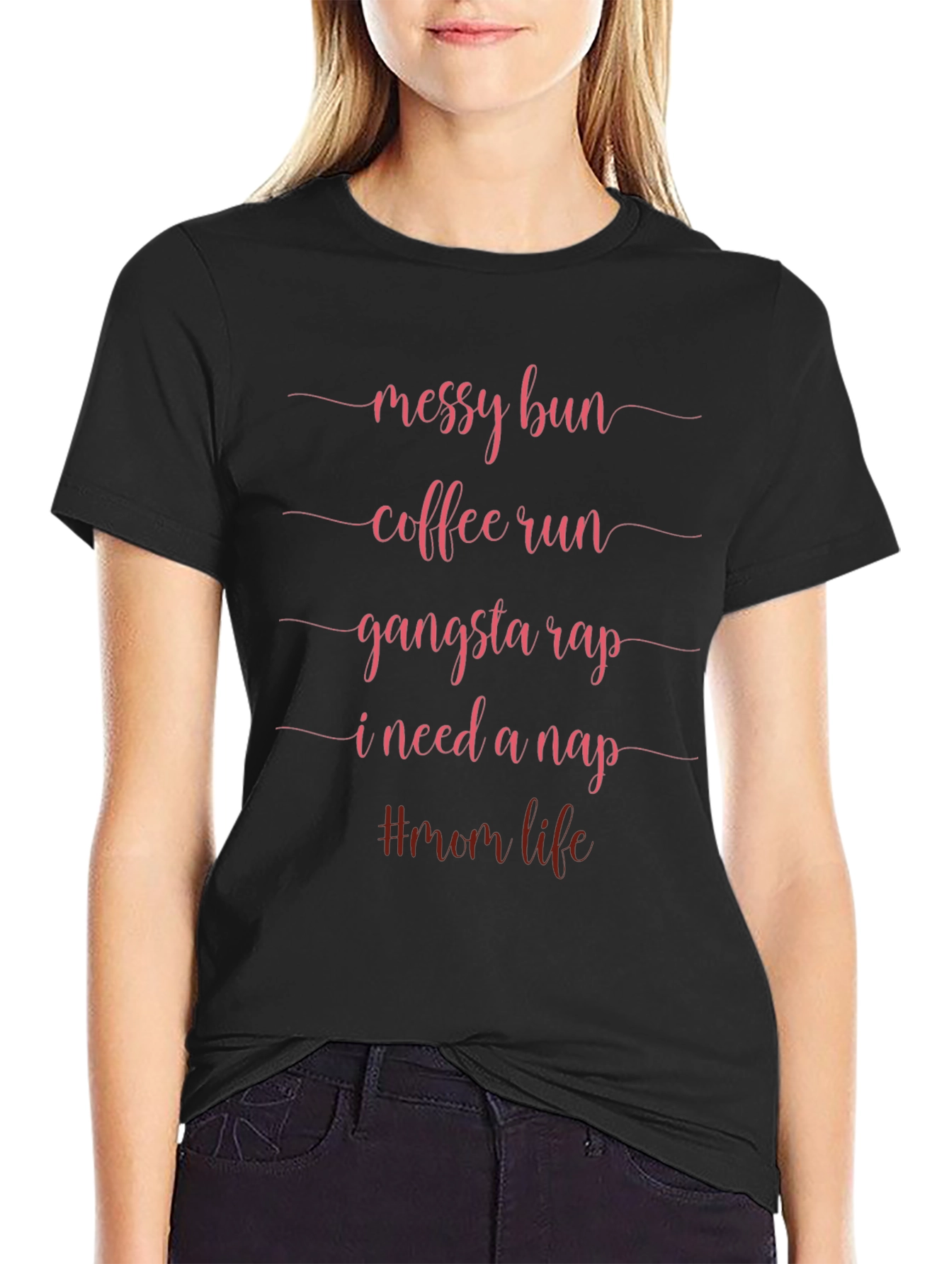 Messy Bun Mom Life Graphic Tee