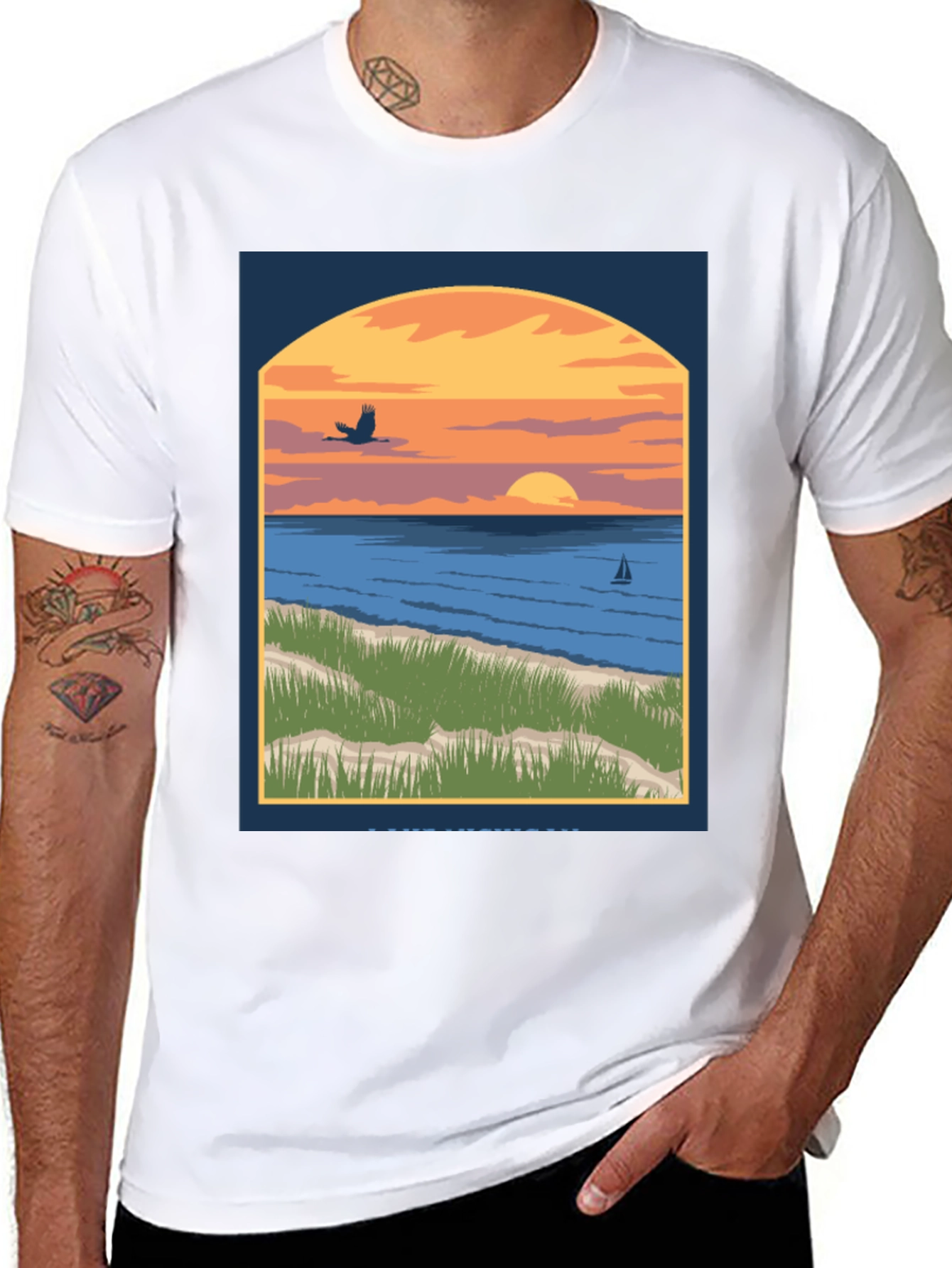 Sunset Beach Graphic Tee - Coastal Style