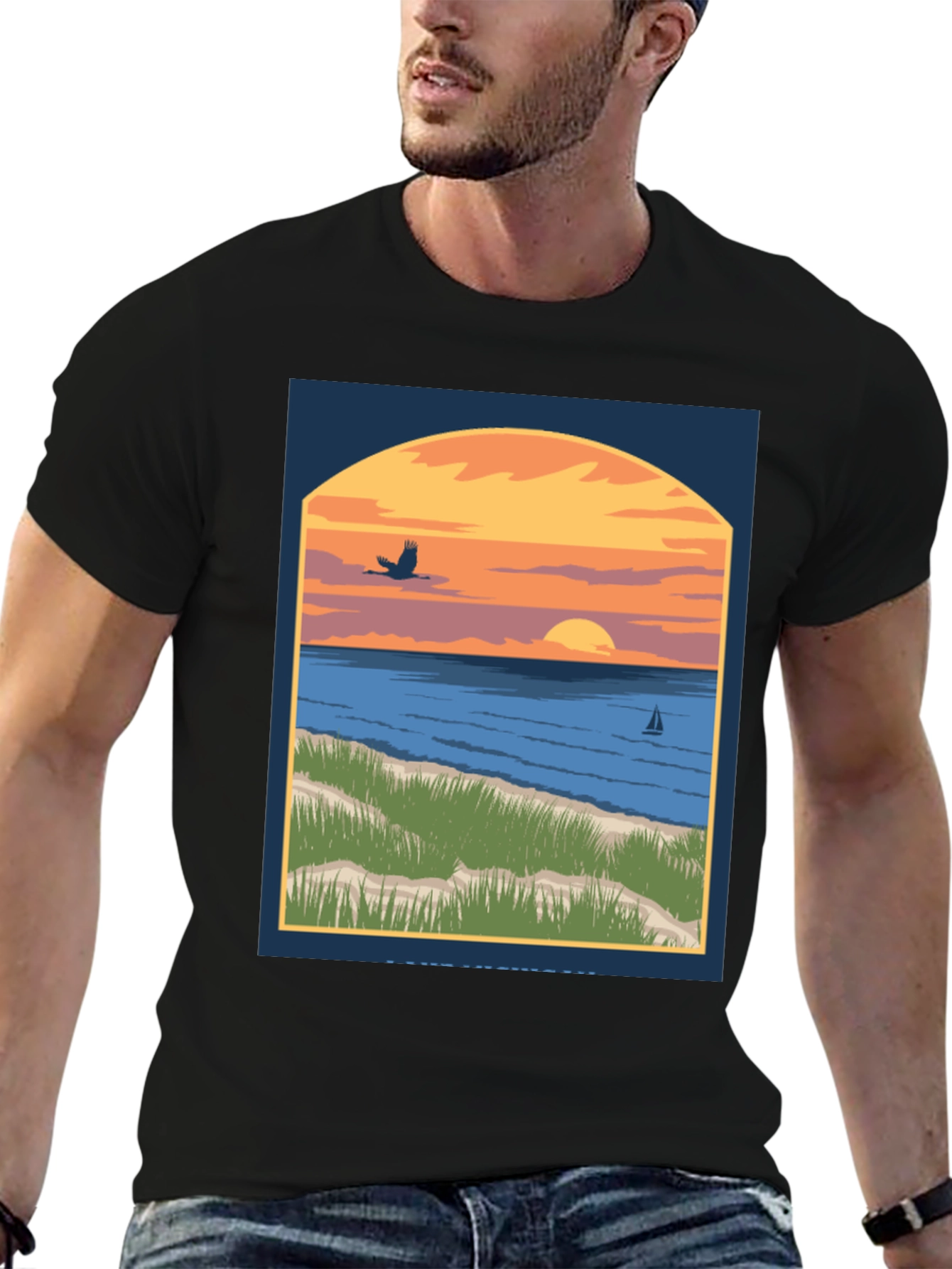 Sunset Beach Graphic Tee - Coastal Style
