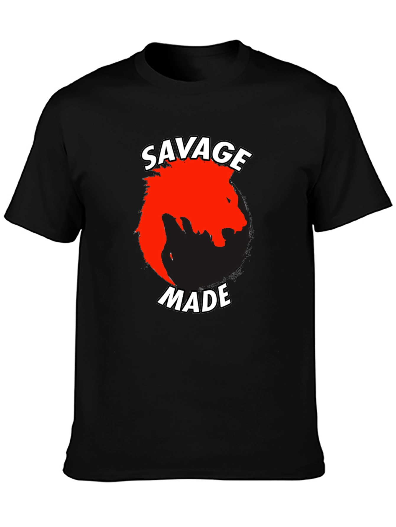 Savage Made Graphic Tee - Bold Lion Design