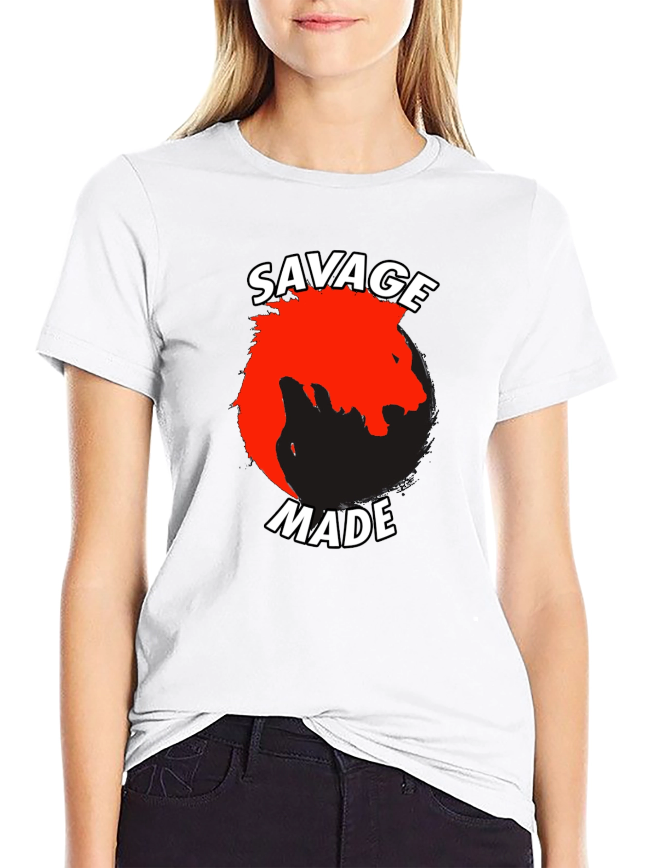 Savage Made Graphic Tee - Bold Lion Design
