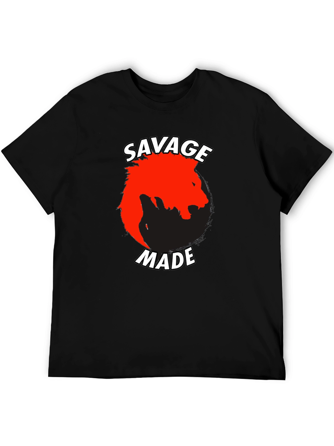 Savage Made Graphic Tee - Bold Lion Design