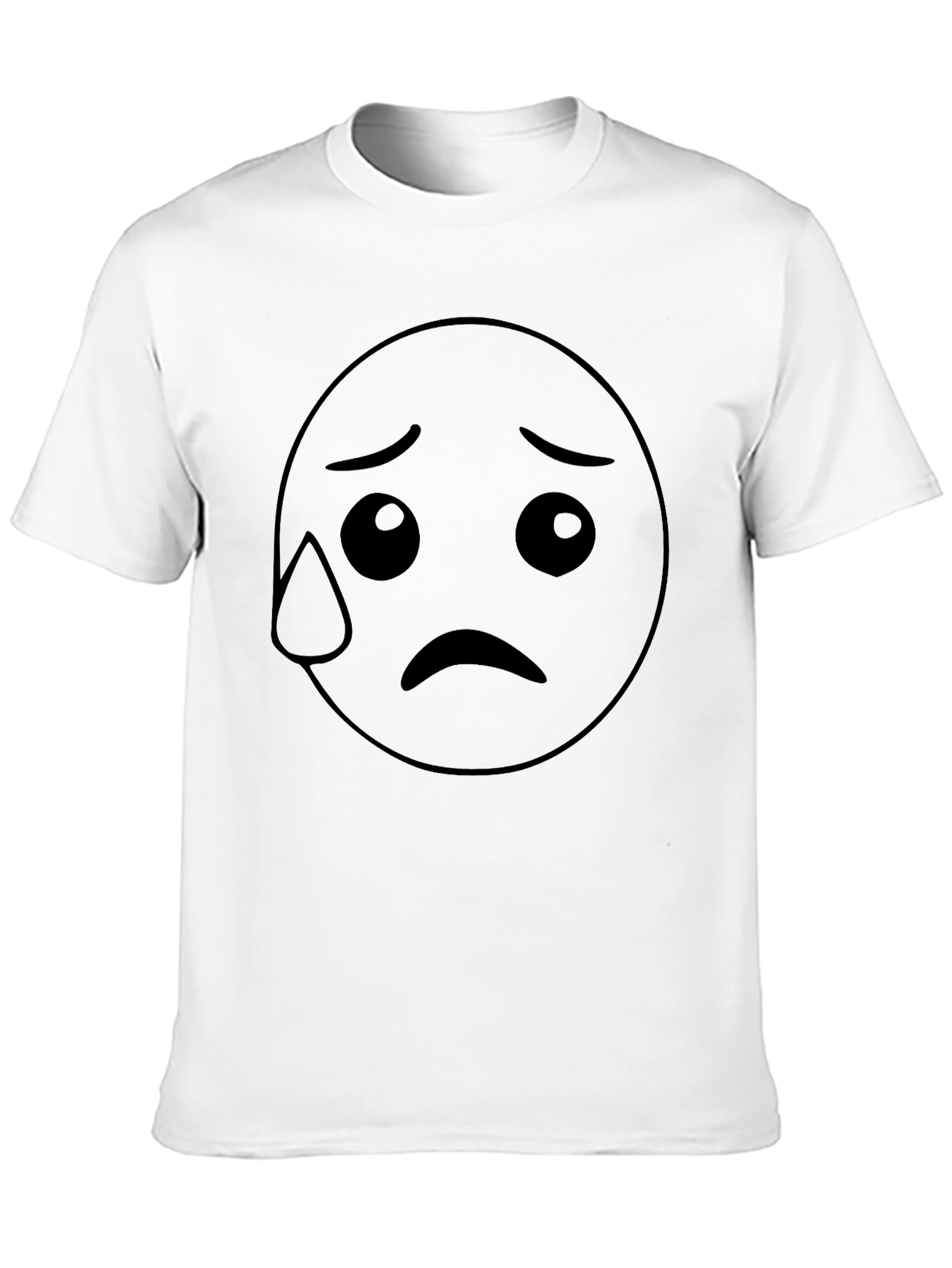 Sad Emoji Black T-Shirt - Unisex Cotton Tee