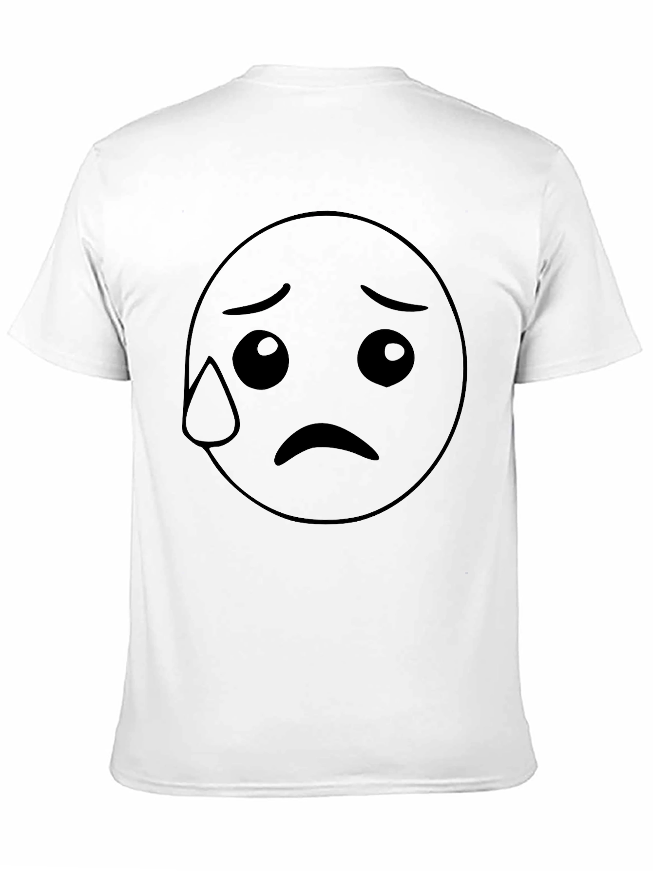 Sad Emoji Black T-Shirt - Unisex Cotton Tee