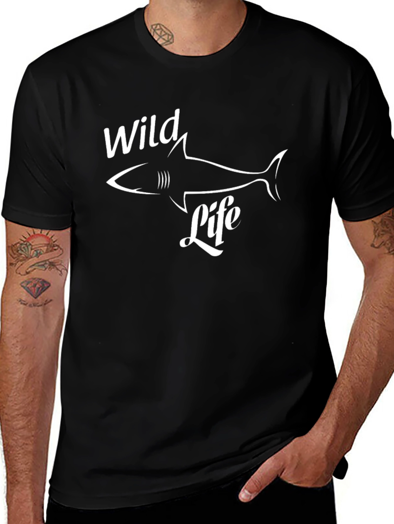 Wild Life Shark Graphic Tee - Black