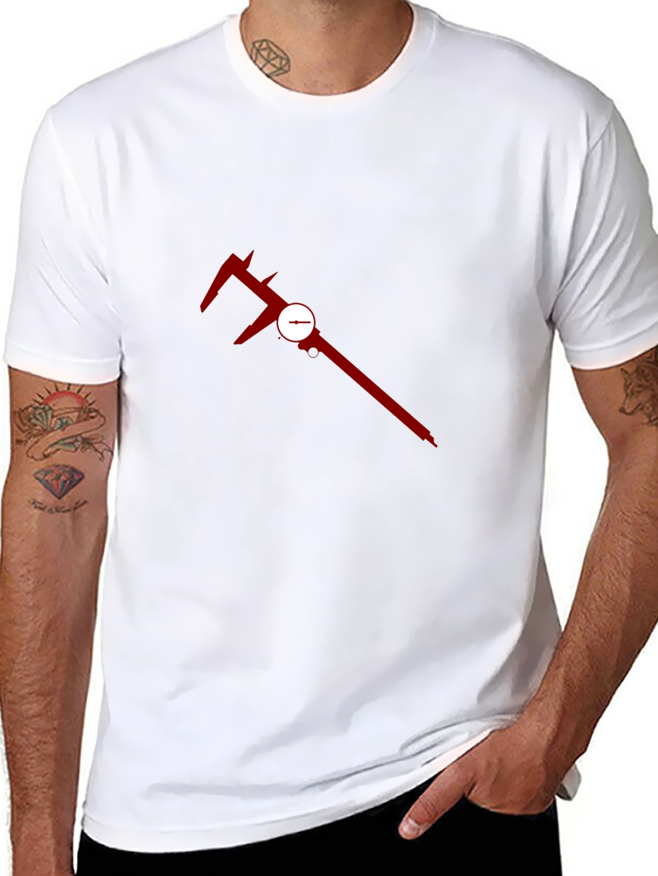 Modern Caliper Graphic Black T-Shirt