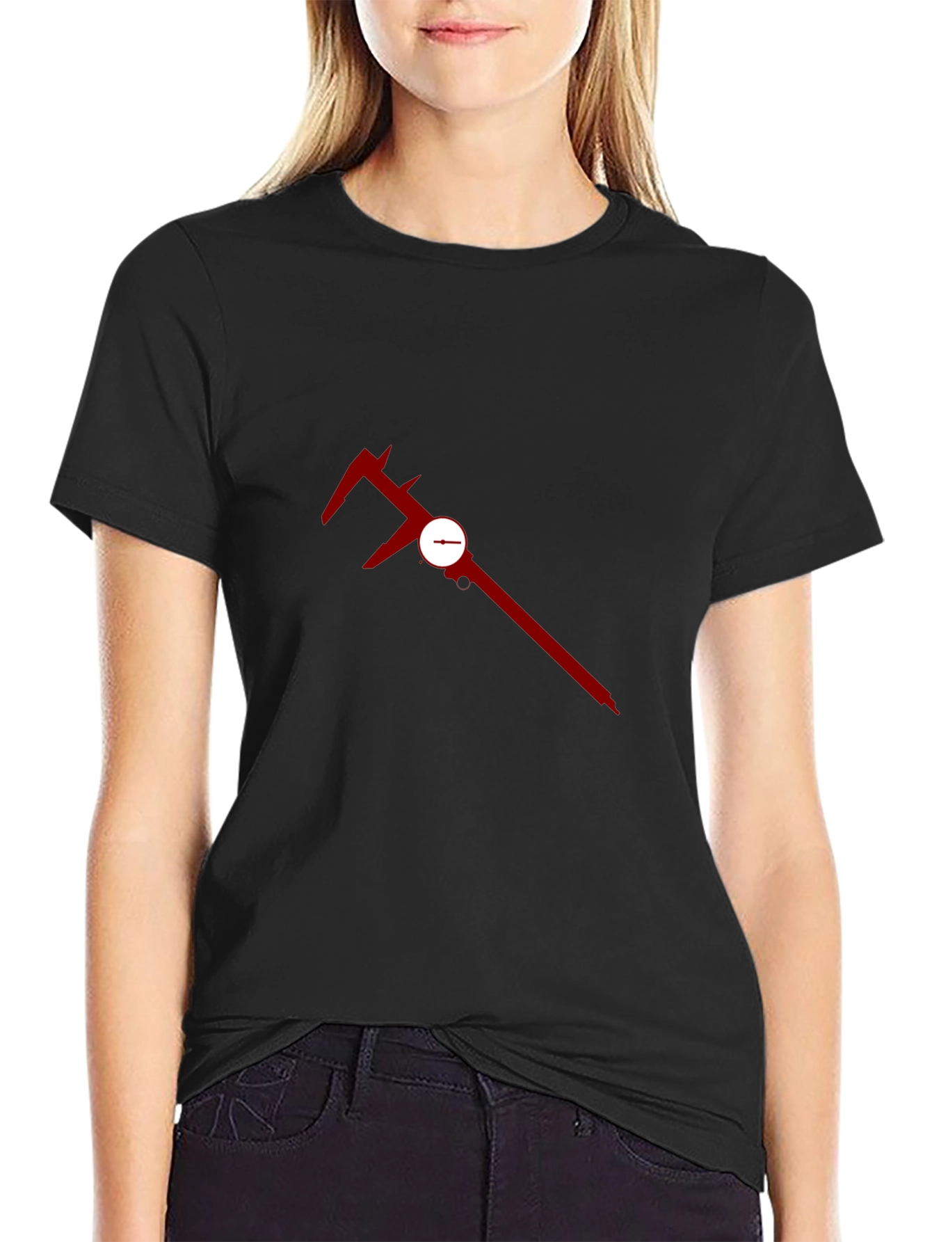Modern Caliper Graphic Black T-Shirt
