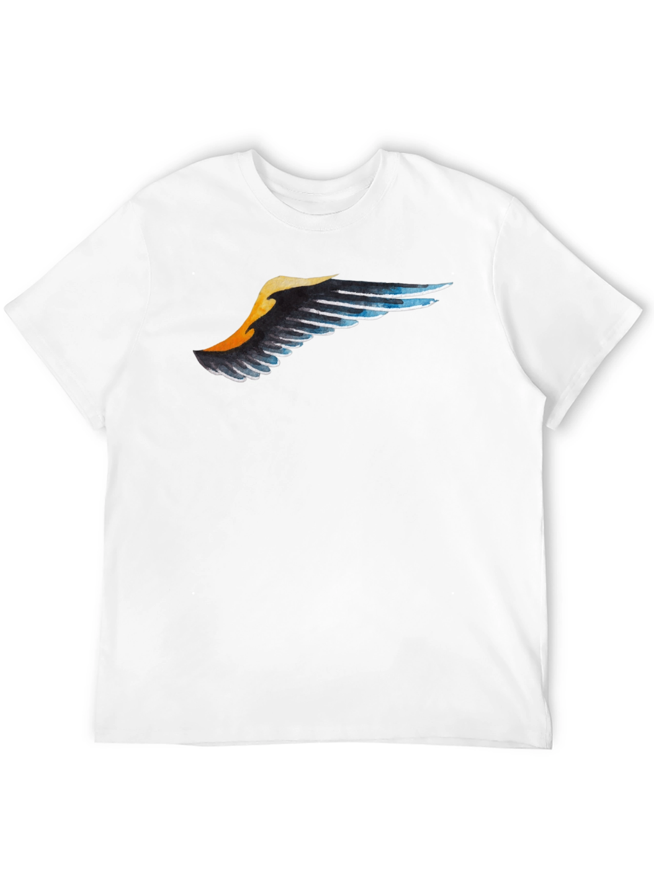 Wing Print Black T-Shirt - Casual Style