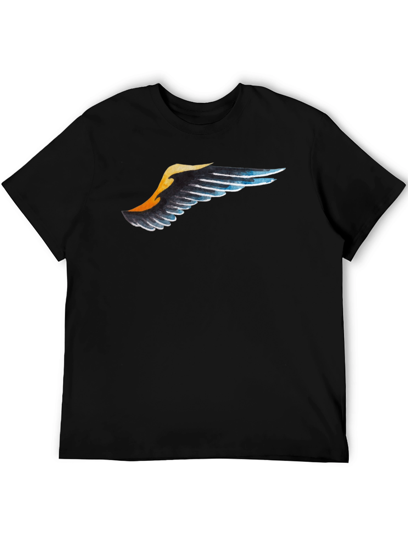 Wing Print Black T-Shirt - Casual Style