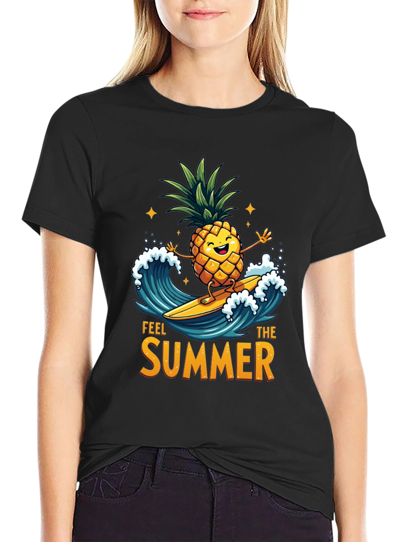 Feel The Summer T-Shirt - Pineapple Surfer Design