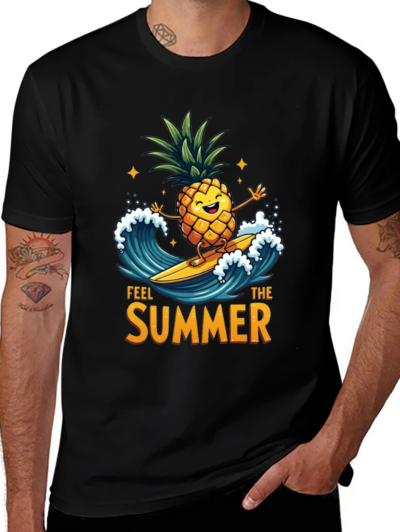 Feel The Summer T-Shirt - Pineapple Surfer Design