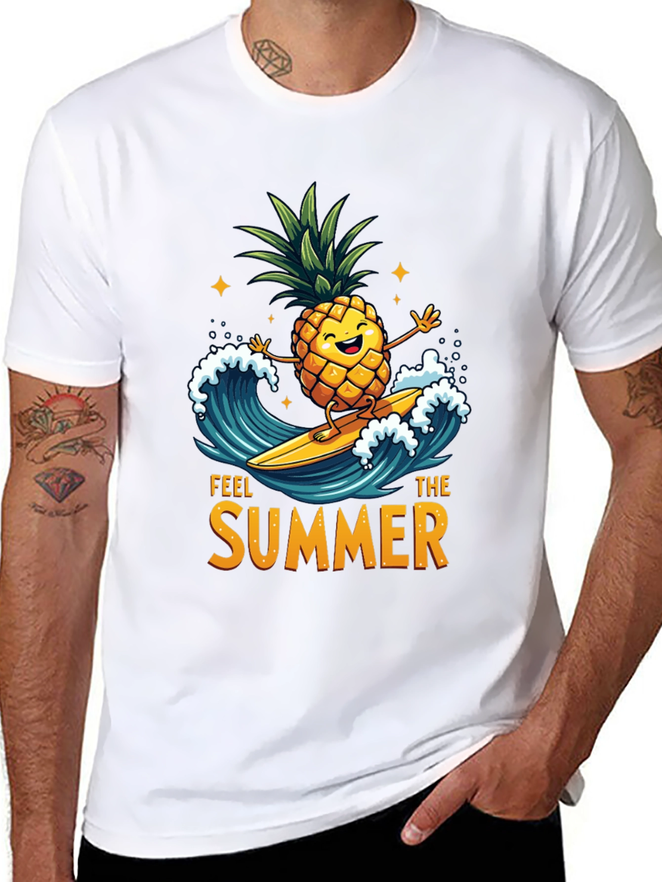 Feel The Summer T-Shirt - Pineapple Surfer Design
