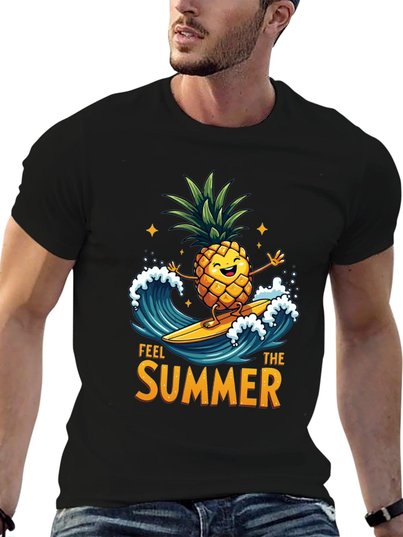 Feel The Summer T-Shirt - Pineapple Surfer Design