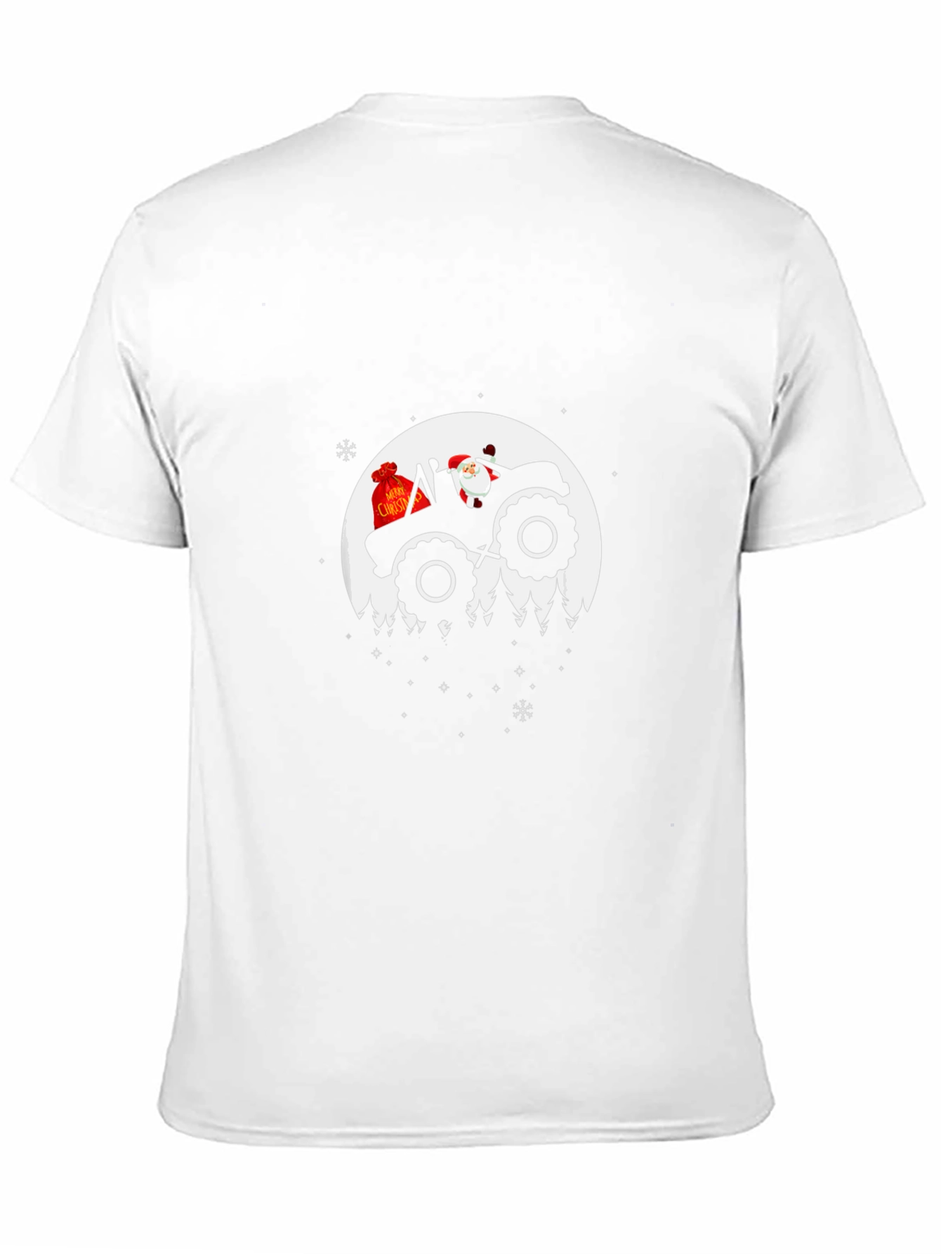Santa Tractor Moon Christmas T-Shirt