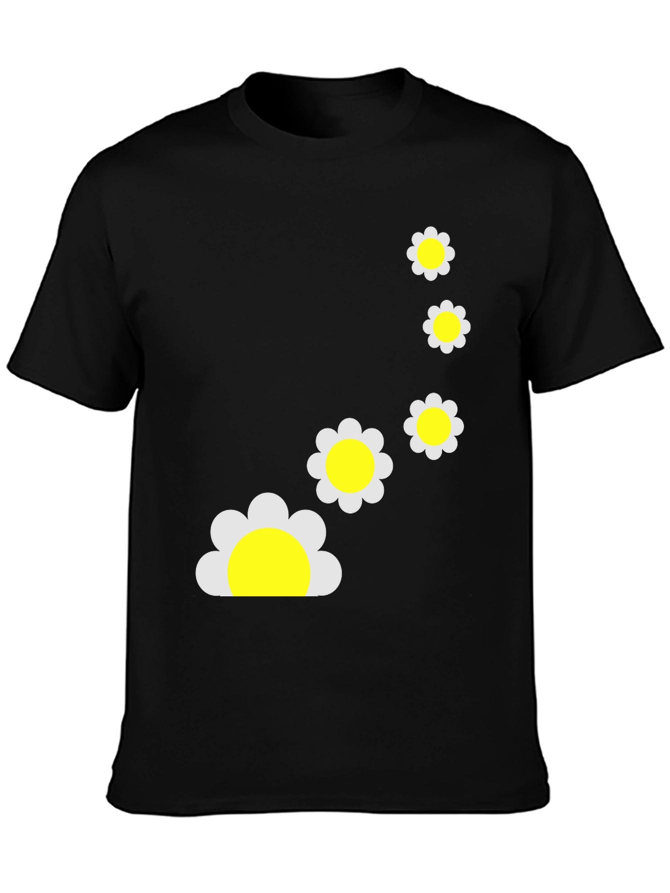 Daisy Chain Graphic Black T-Shirt