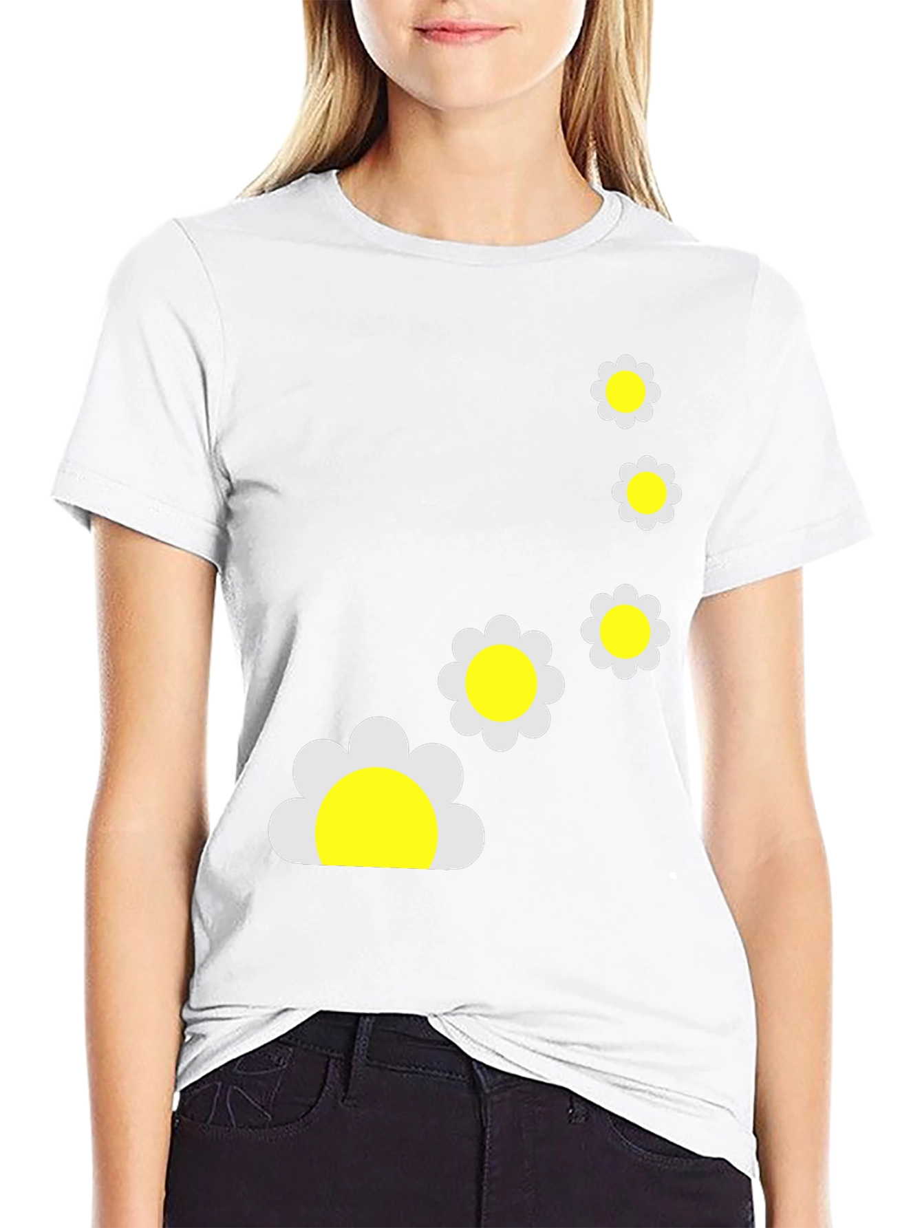 Daisy Chain Graphic Black T-Shirt