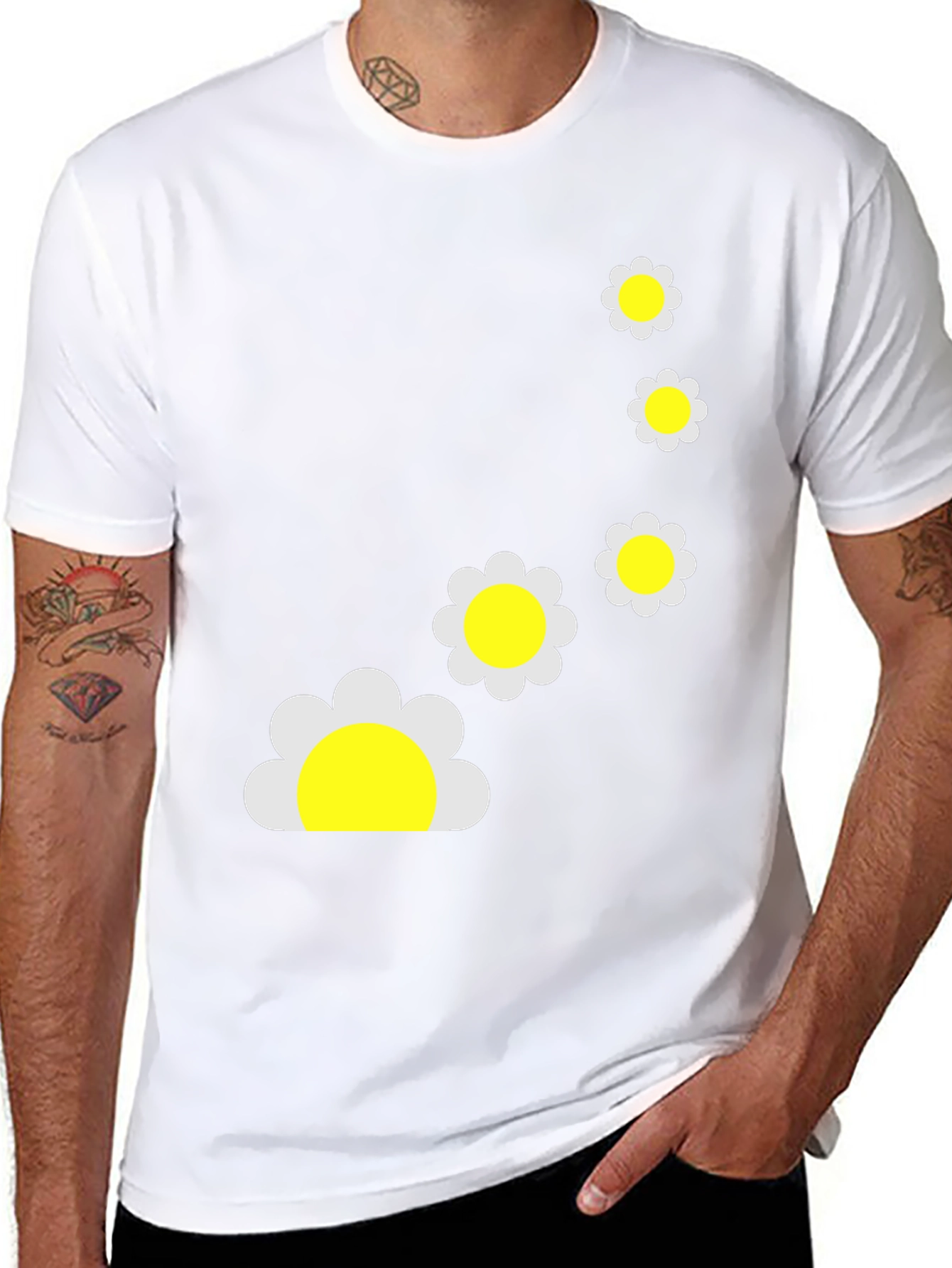 Daisy Chain Graphic Black T-Shirt