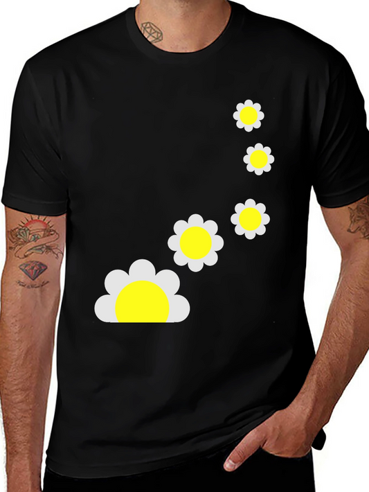 Daisy Chain Graphic Black T-Shirt